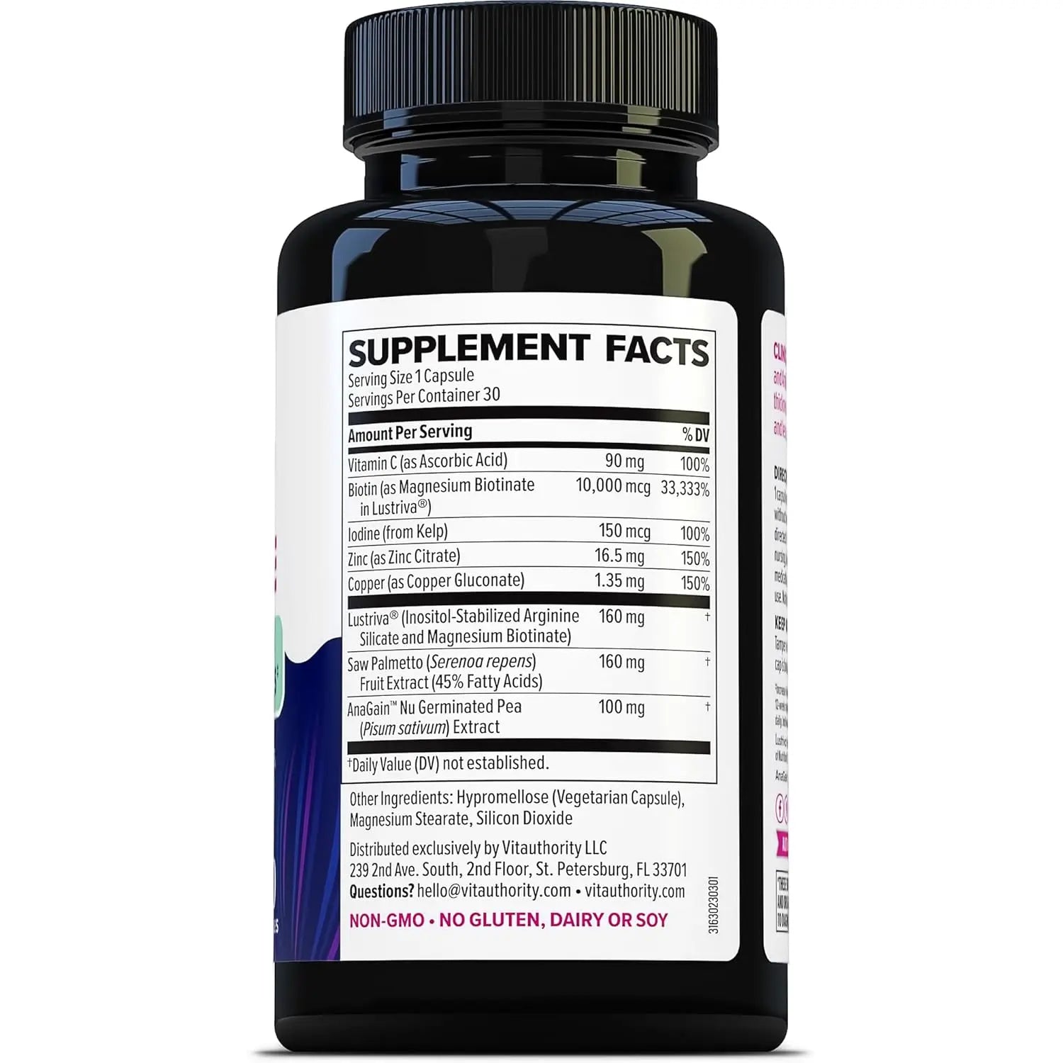 Lustriva Hair Growth Supplement for Women | Lustriva & DHT Blocker Vitamins for Thicker Fuller Locks Biotin Saw Palmetto Zinc & Copper | Reduce Shedding & Support Hair Loss for Men & Women 30 Capsules