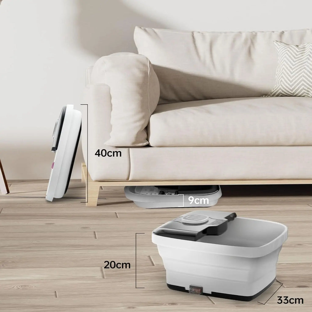 Angju Collapsible Foot Spa with Heat, Remote Temperature Control and Bubble, 6 Massage Rollers, Timer and Pumice Stone, Electric Pedicure Foot Spa Machine for Feet Stress Relief