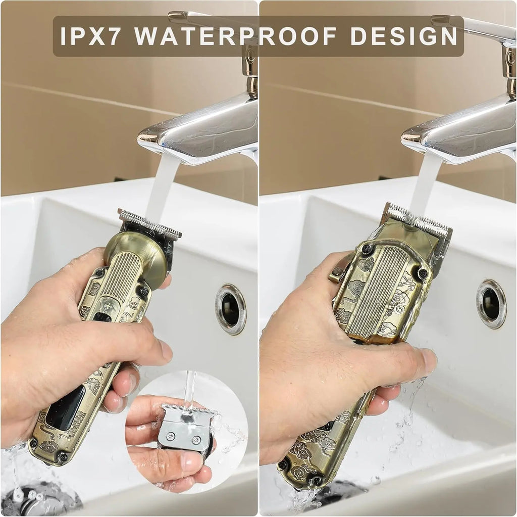 IPX7 waterproof bronze Scttomon hair clipper designed for easy rinsing under running water
