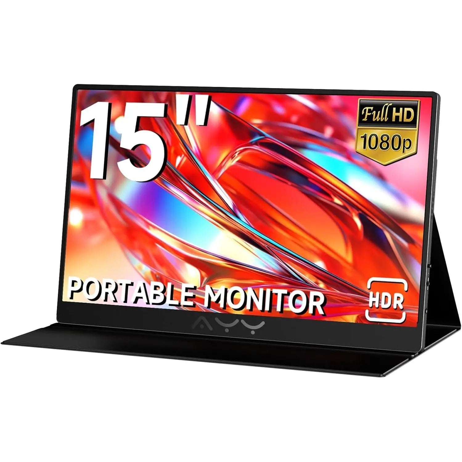 AYY Portable Monitor for Laptop 15 Inch,FHD 1080P USB C Travel Monitor External IPS HDMI for Computer, Second Display Screen Extender with Kickstand for PC Phone Switch PS4/5