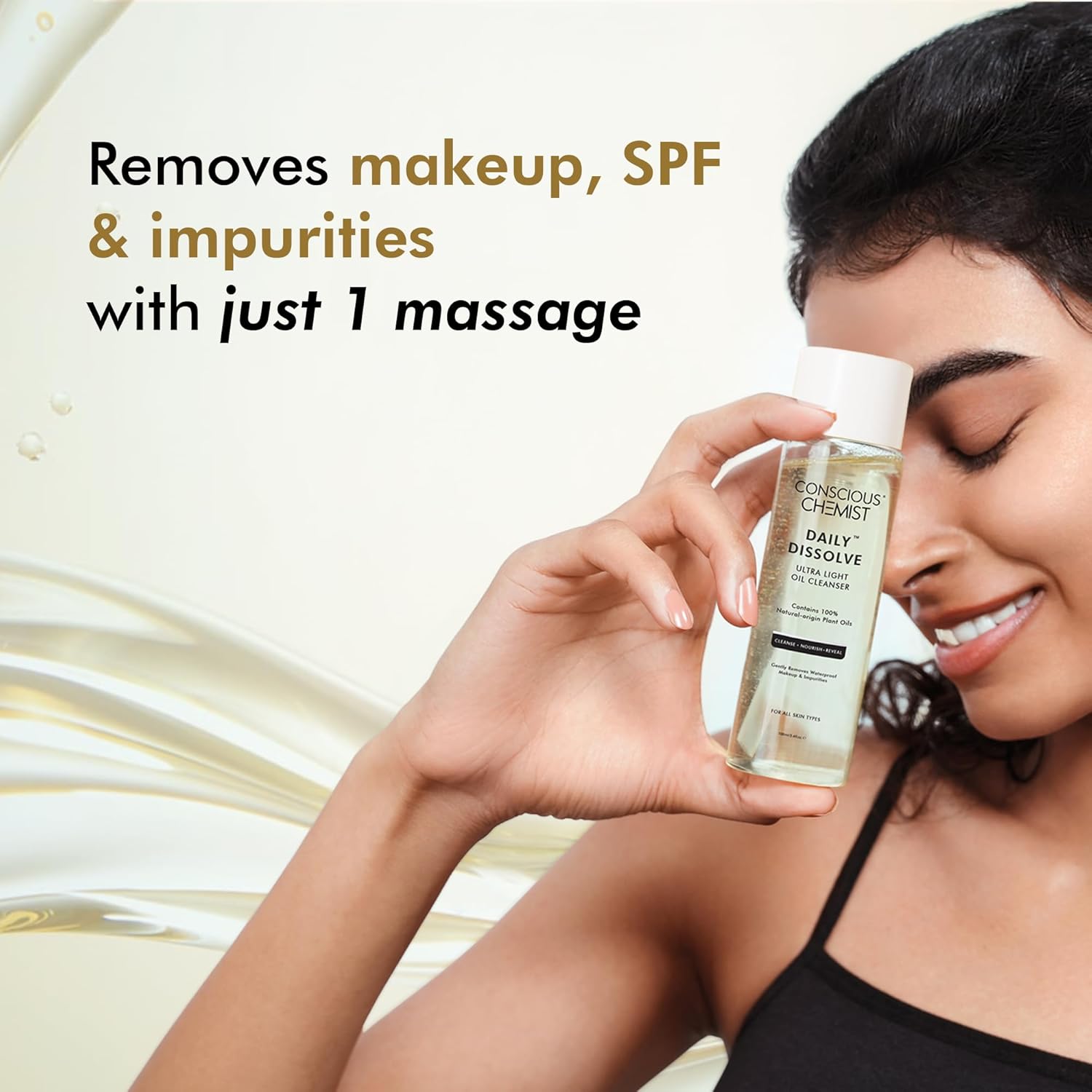 Conscious Chemist® Ultra Light Oil Face Cleanser (100ml) With Olives | Removes Makeup, SPF And Impurities For Soft & Glowing Skin | 100% Natural Oils | Cruelty Free