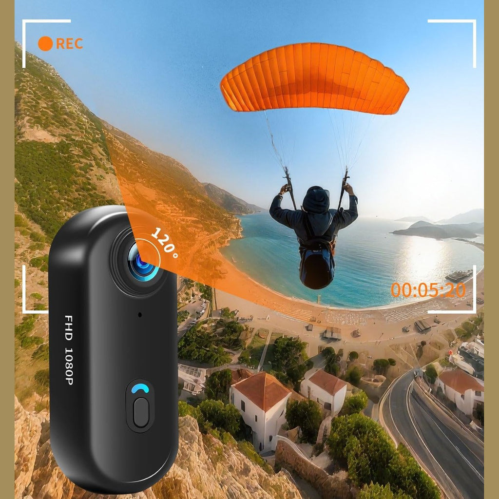 UYIKOO Action Cam WiFi, 64 GB Sports Camera WiFi 120° 1080P HD, Mini 360 Action Camera Bicycle Motorcycle Helmet Camera, Underwater Camera Small Body Cam Body Camera Waterproof for Swimming Pets