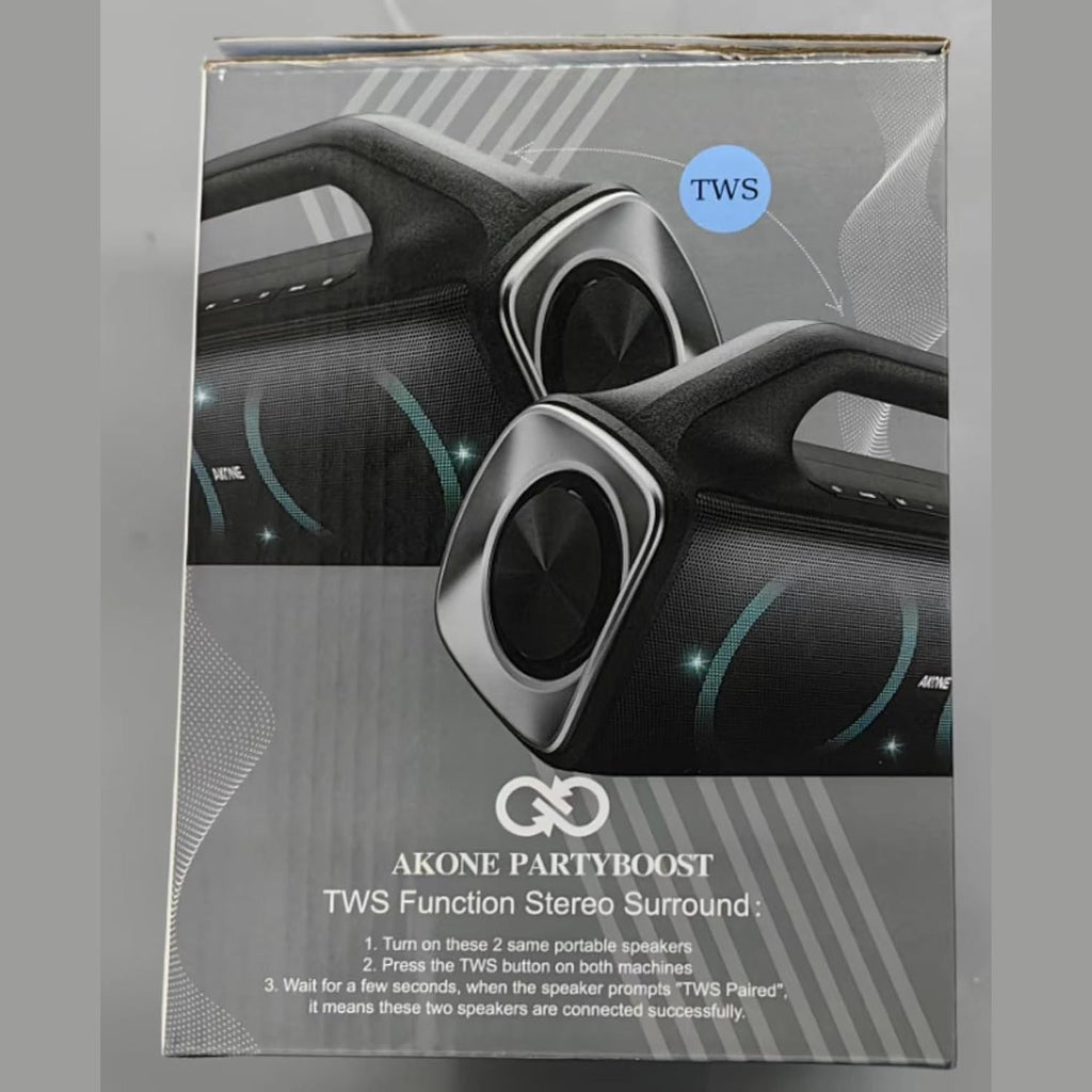 AKONE Portable Bluetooth Speaker, 80W Peak Wireless Outdoor Speaker with LED Light, Deep Bass, 20 Hour Playtime, IP67 Waterproof Bluetooth Speaker, Loud Party Speakers for Camping, Beach, Garage