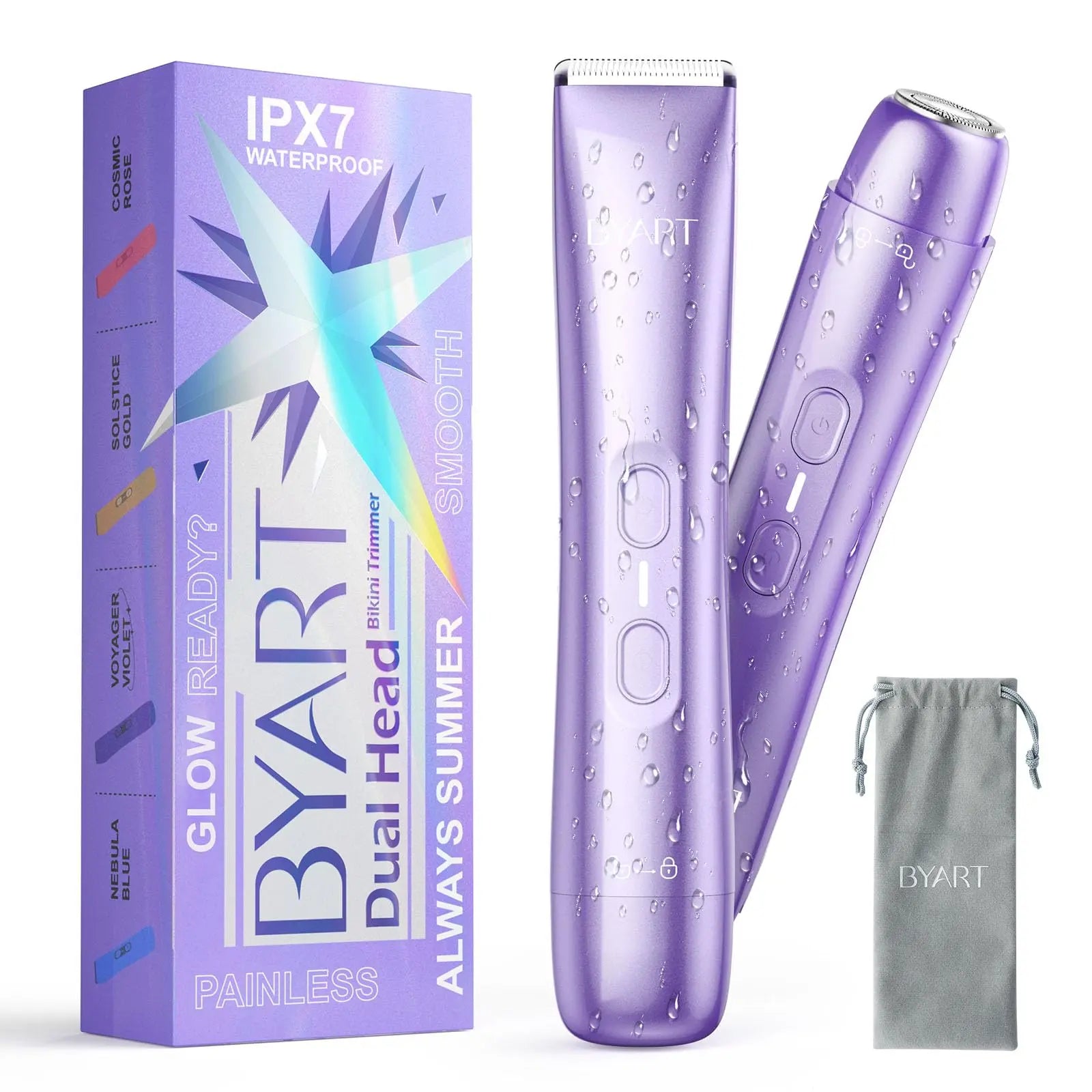 Pubic Hair Trimmer for Women – Electric Razor for Private Area & Sensitive Skin, Cordless Rechargeable Lady Shaver for Intimate Grooming – Smooth, No-Irritation, Rechargeable, IPX7 Waterproof (Gold)