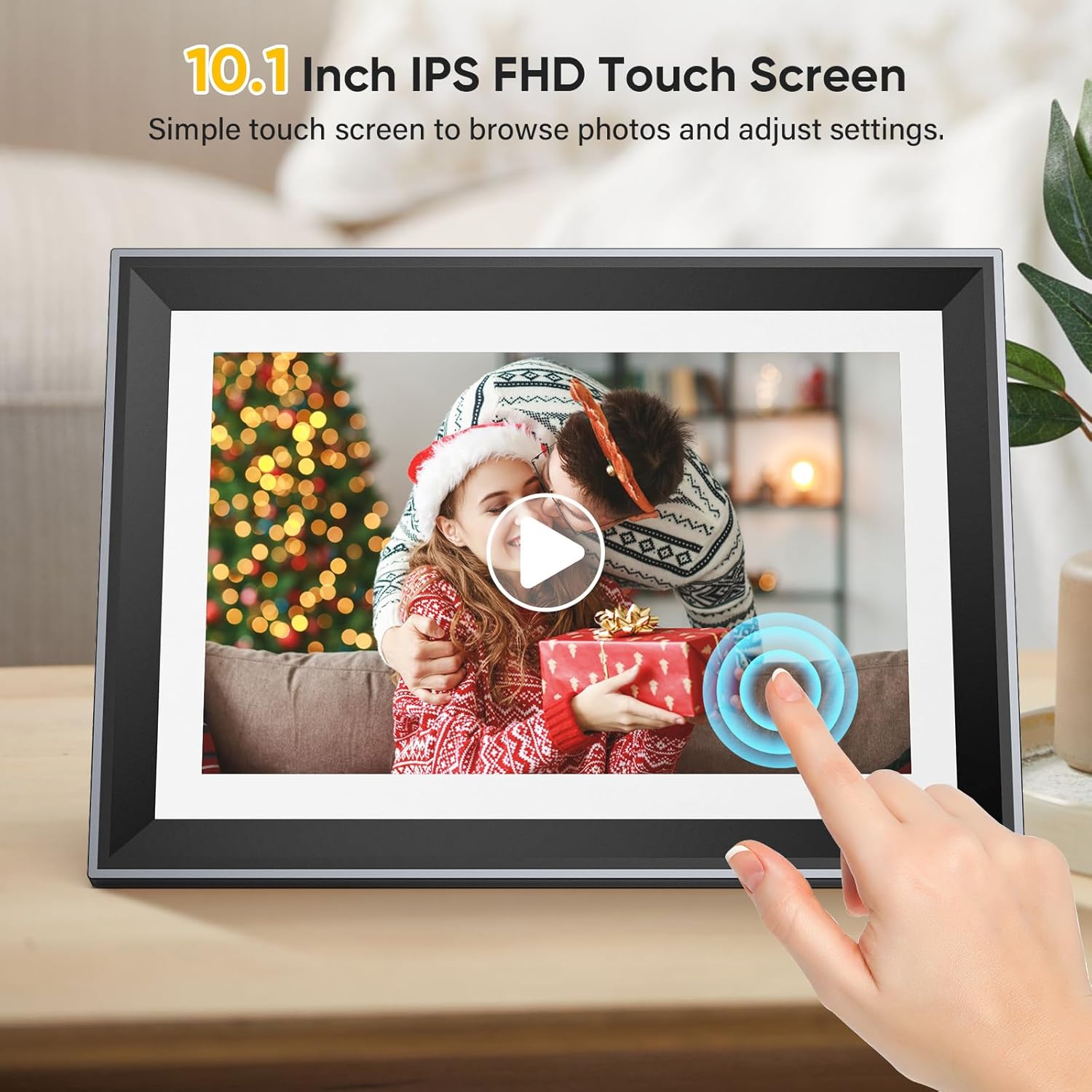 FamBrow 10.1 Inch WiFi Digital Photo Frame, Electronic Picture Frame with 16GB Storage+32GB Card, Digital Picture Frame with 1280x800 HD IPS Touch Screen, Instant Photo/Video Sharing via App