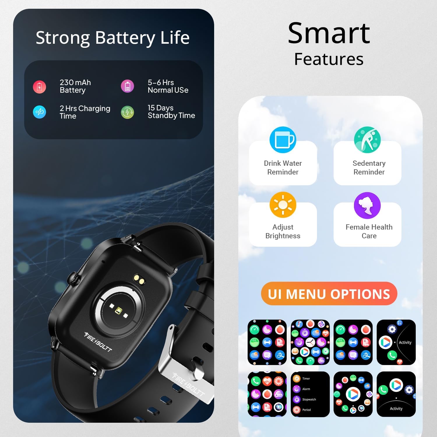 Fire-Boltt Ninja Call Pro Max 51.05mm (2.01 inch) Display Smart Watch, Bluetooth Calling, 120+ Sports Modes, Health Suite, Voice Assistance (Black)