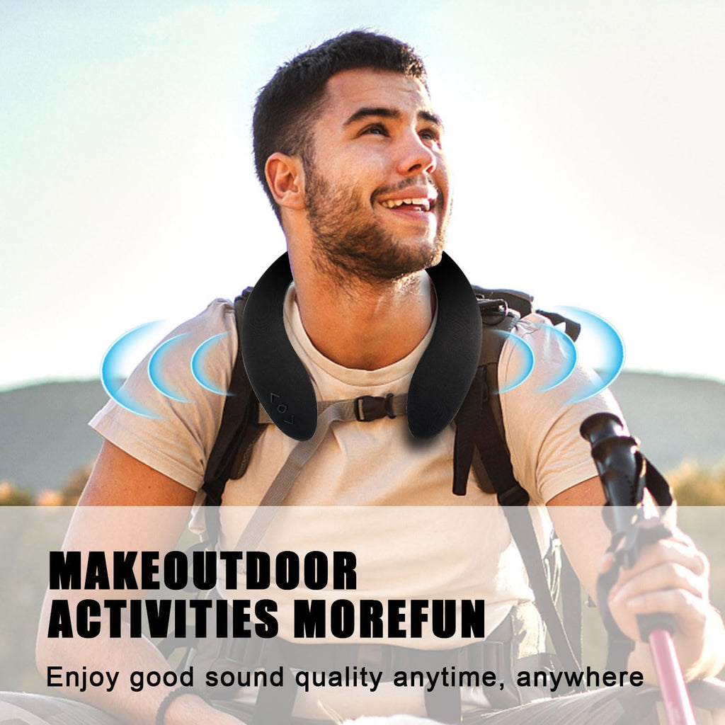 HGHOHG Neckband Speaker, Wireless Wearable Speaker True 3D Stereo HiFi Sound, Portable Personal Body Speakers with 24H Playtime, for Home, Office, and Outdoors