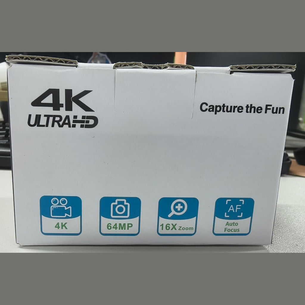 4K 64MP Digital Camera with 32GB SD Card for Photography, Auto Focus Portable Mini Compact Camera for Boys, Girls, Children, Beginners, Teenagers with 16X Digital Zoom and 2 Batteries