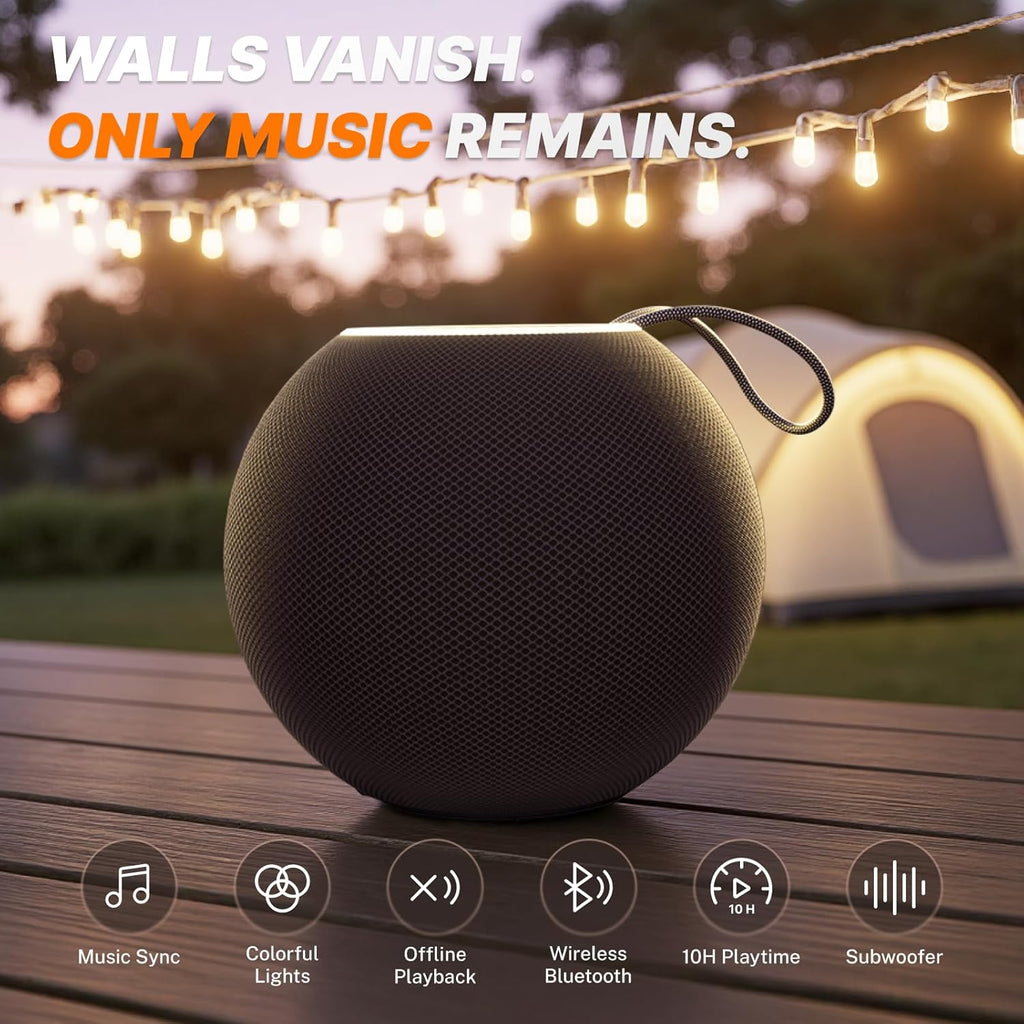 VidaTeco Bluetooth Speaker Powerful 30W Portable Speaker: IPX7 Waterproof Bluetooth Wireless 5.3 TWS Pairing 30H Battery Life,Support FM, AUX, TF,RGB Light (C57 Black)