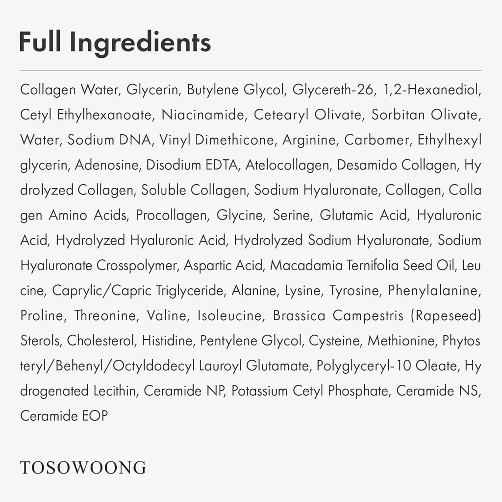 TOSOWOONG Real Collagen Face Serum, Hydrating & Firming with Hydrolyzed Collagen and Hyaluronic Acid – Supports Elasticity and Smooth-Looking Skin – Korean Skincare, 33ml, 1.11 fl. oz