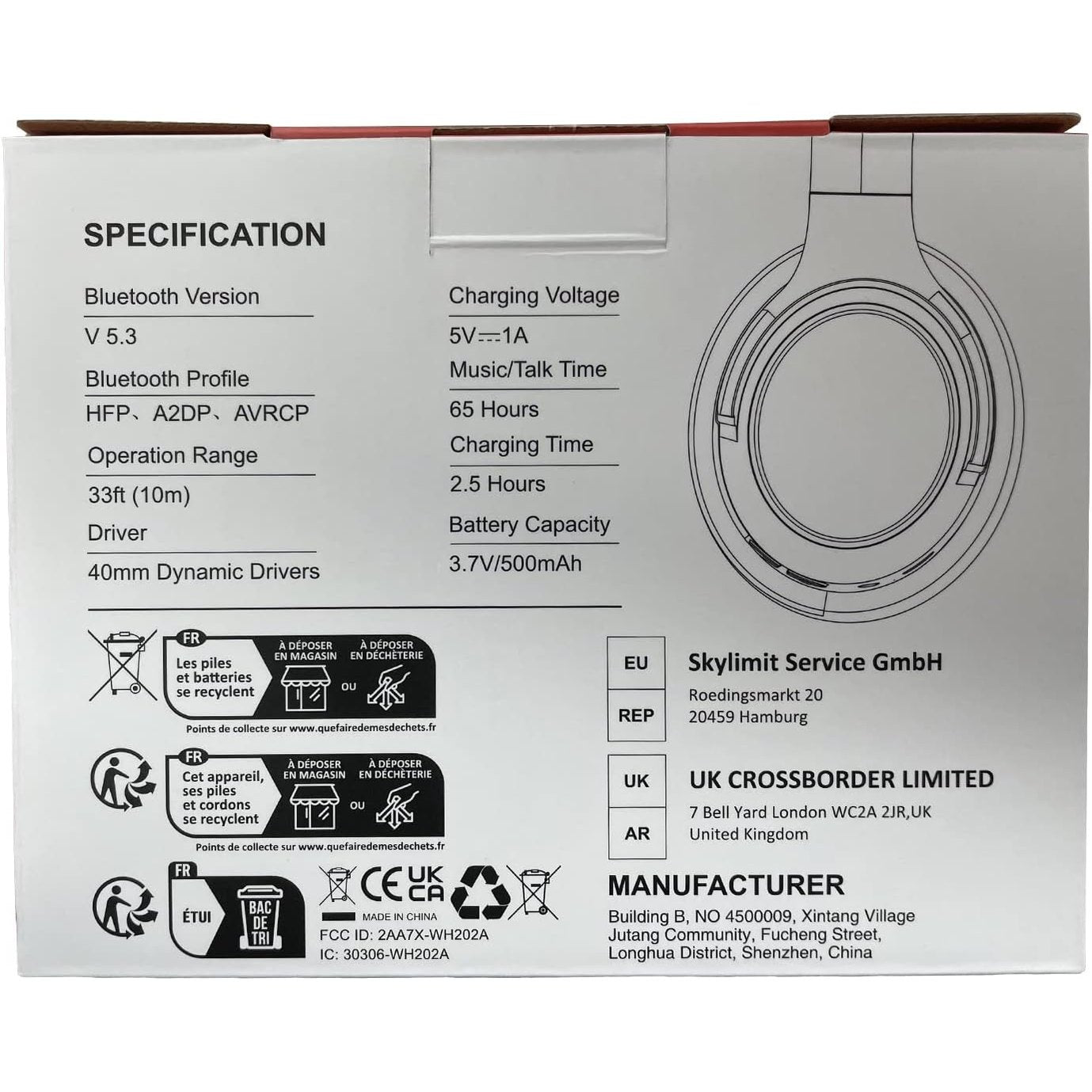 BERIBES Bluetooth Headphones Over Ear, 65H Playtime and 6 EQ Music Modes Wireless Headphones with Microphone, HiFi Stereo Foldable Lightweight Headset, Deep Bass for Home Office Cellphone PC Ect.