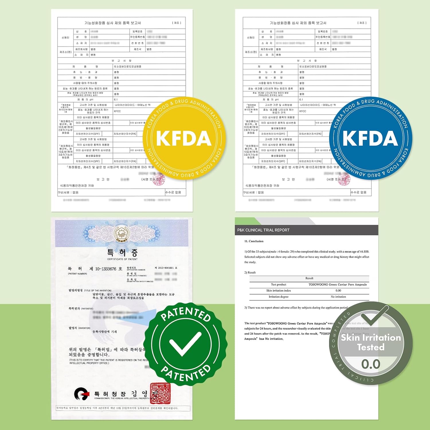 TOSOWOONG Green Caviar Pore Ampoule With 2,500ppm Green Caviar, Niacinamide, Refines Skin Texture, Hydrating, Elasticity Support, Supports Refined Pores Appearance, Korean Skin Care, 33ml, 1.11 fl.oz