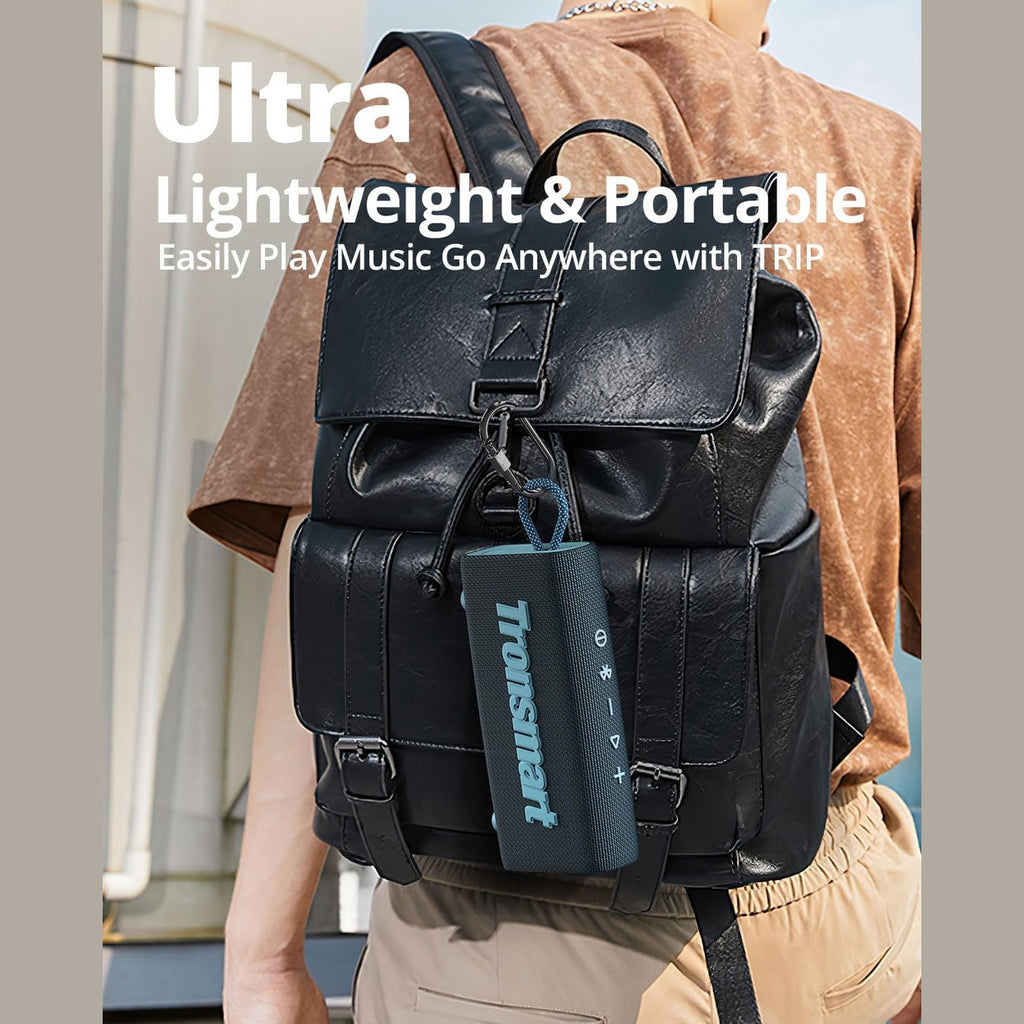 Tronsmart Portable Bluetooth Speaker, Trip Mini Speaker with Bluetooth 5.3, 20H Playtime, AUX, Mic, IPX7 Waterproof Speakers, Wireless Outdoor Speakers for Beach and Bike Travel - Blue