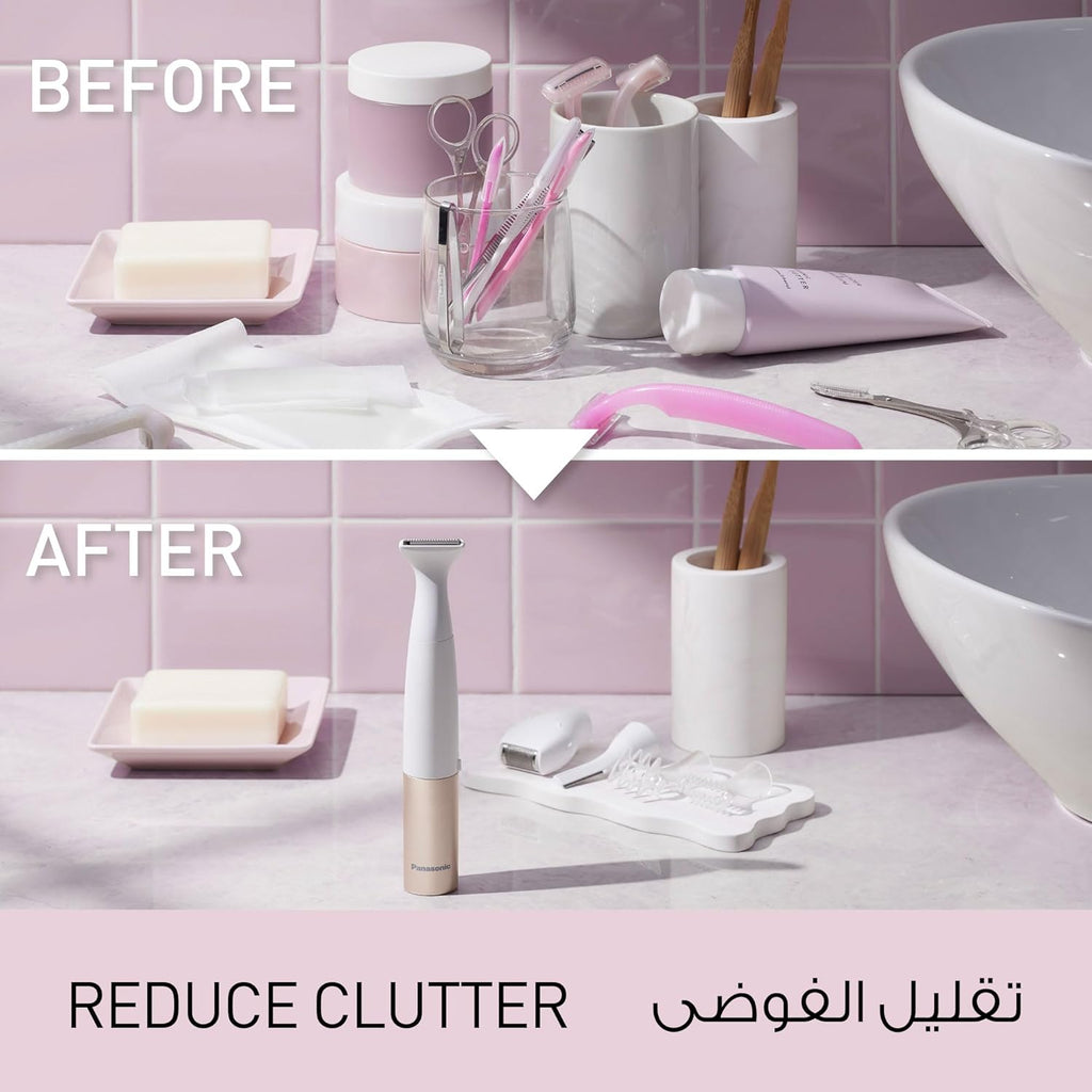 Panasonic 5-in-1 Full waterproof Women Multi-grooming Kit with dedicated trimmer for body and its own bikini trimmer and shaver for gentle full body grooming - ES-WM31-P262