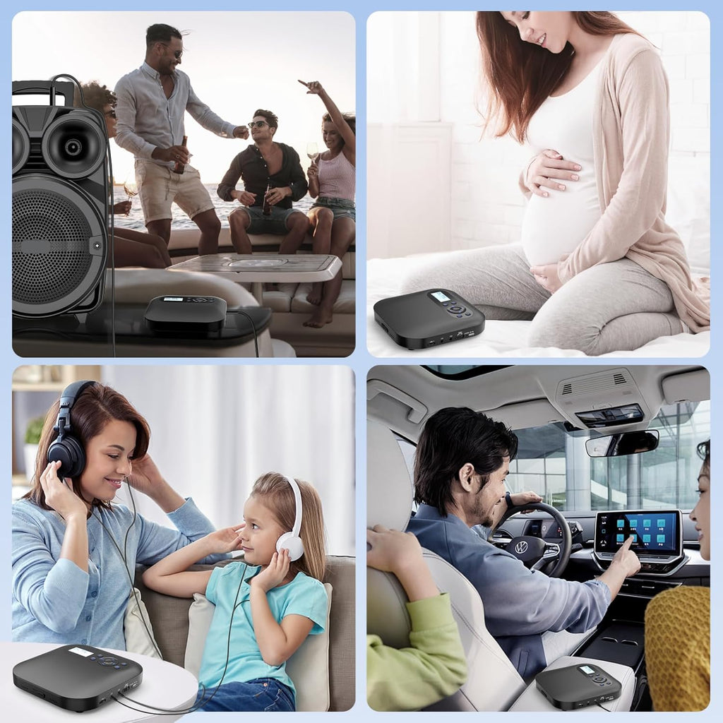 Arafuna CD Player Portable, Bluetooth CD Player with Speakers, 2000mAh Rechargeable CD Player FM Radio, Audio Music Player Support Headphones/USB/AUX