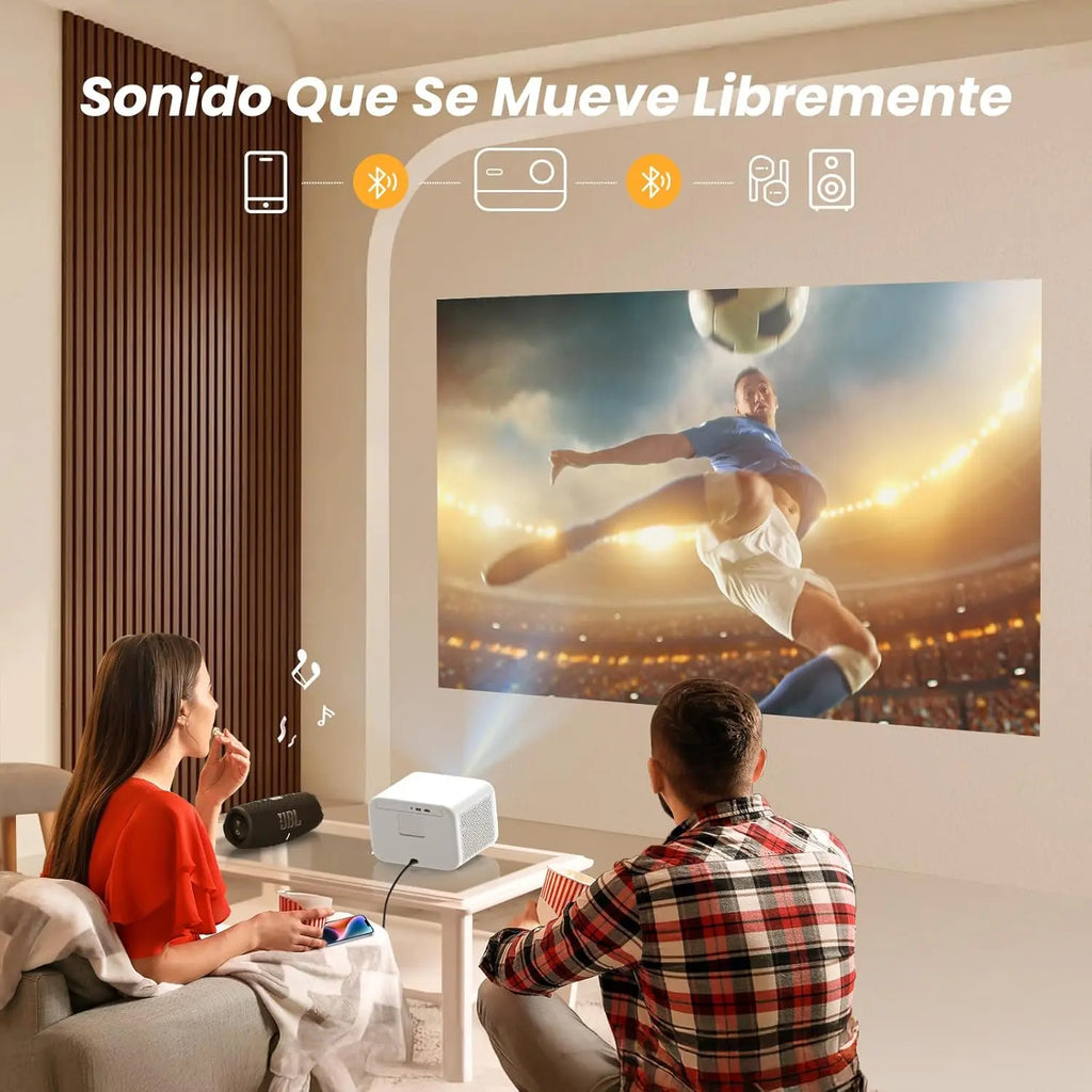 [Sound by JBL & 700 ANSI] Yaber 1080p FHD Video Projector WiFi 6 Bluetooth Mini Projector [Auto Focus Fluid], Portable Outdoor Video Projector, Overhead Projector for iPhone/HDMI/USB/PS5 – White