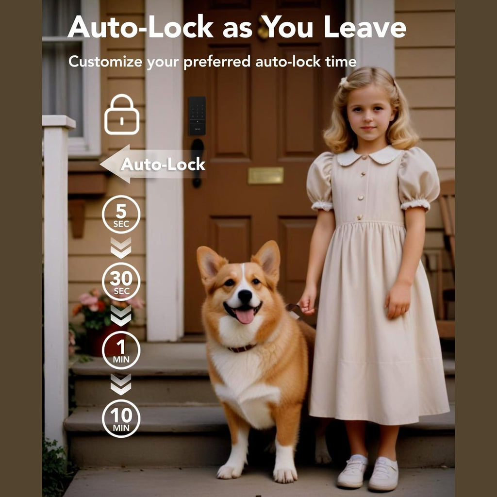 Devo G4 Smart Locks for Front Door, Keyless Entry Door Lock, Deadbolt Smart Lock, App Control, Built-in Bluetooth, Touchscreen Keypad, 8 Months Battery, IP54 Waterproof, Auto Lock, Easy Installation