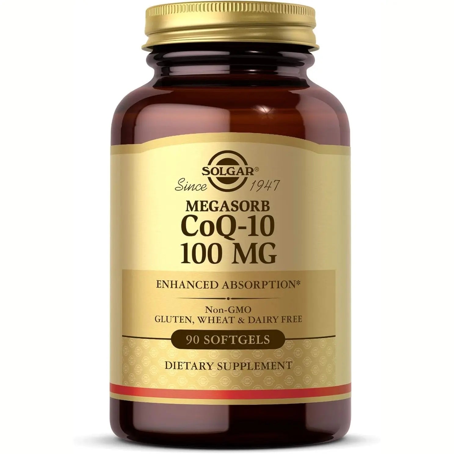 Solgar Megasorb CoQ-10 100 mg, 90 Softgels - Supports Healthy Aging - Coenzyme Q10 Supplement - Enhanced Absorption - Non-GMO, Gluten Free, Dairy Free - 90 Servings