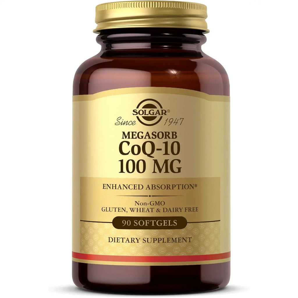 Solgar Megasorb CoQ-10 100 mg, 90 Softgels - Supports Healthy Aging - Coenzyme Q10 Supplement - Enhanced Absorption - Non-GMO, Gluten Free, Dairy Free - 90 Servings