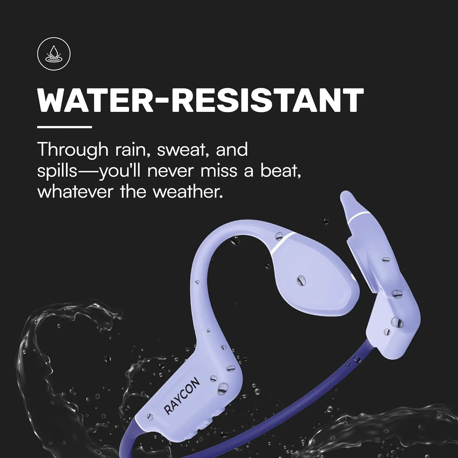 Raycon Bone Conduction Headphones, Open-Ear Bluetooth Sports Earbuds with Mic, IP68 Water Resistant Headset for Workout and Running, 13hr Playtime (Mint)