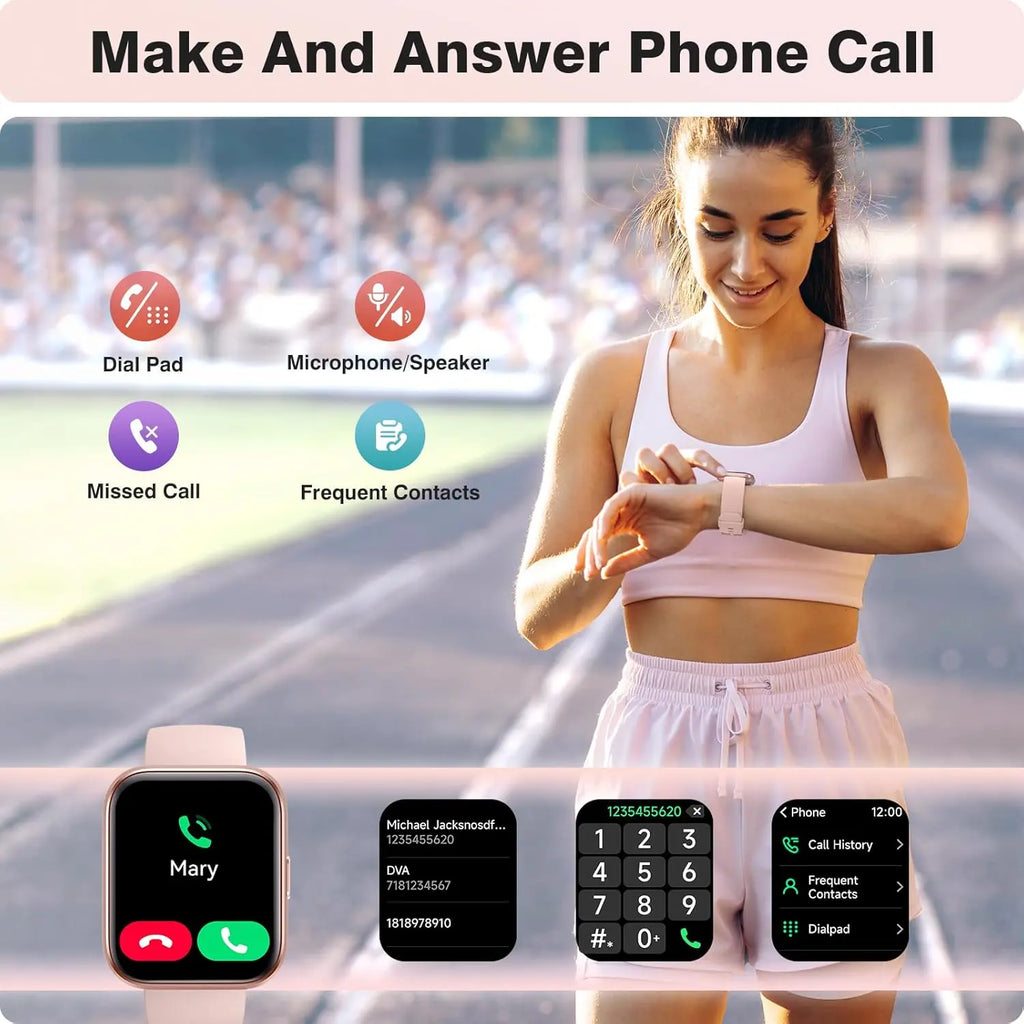 Smart Watch for Women(Answer/Make Call), Alexa Built-in 1.8" Touch Screen Fitness Watch with SpO2 Heart Rate Sleep Monitor, 100+ Sports IP68 Waterproof Step Counter Ladies Smartwatch for iOS Android
