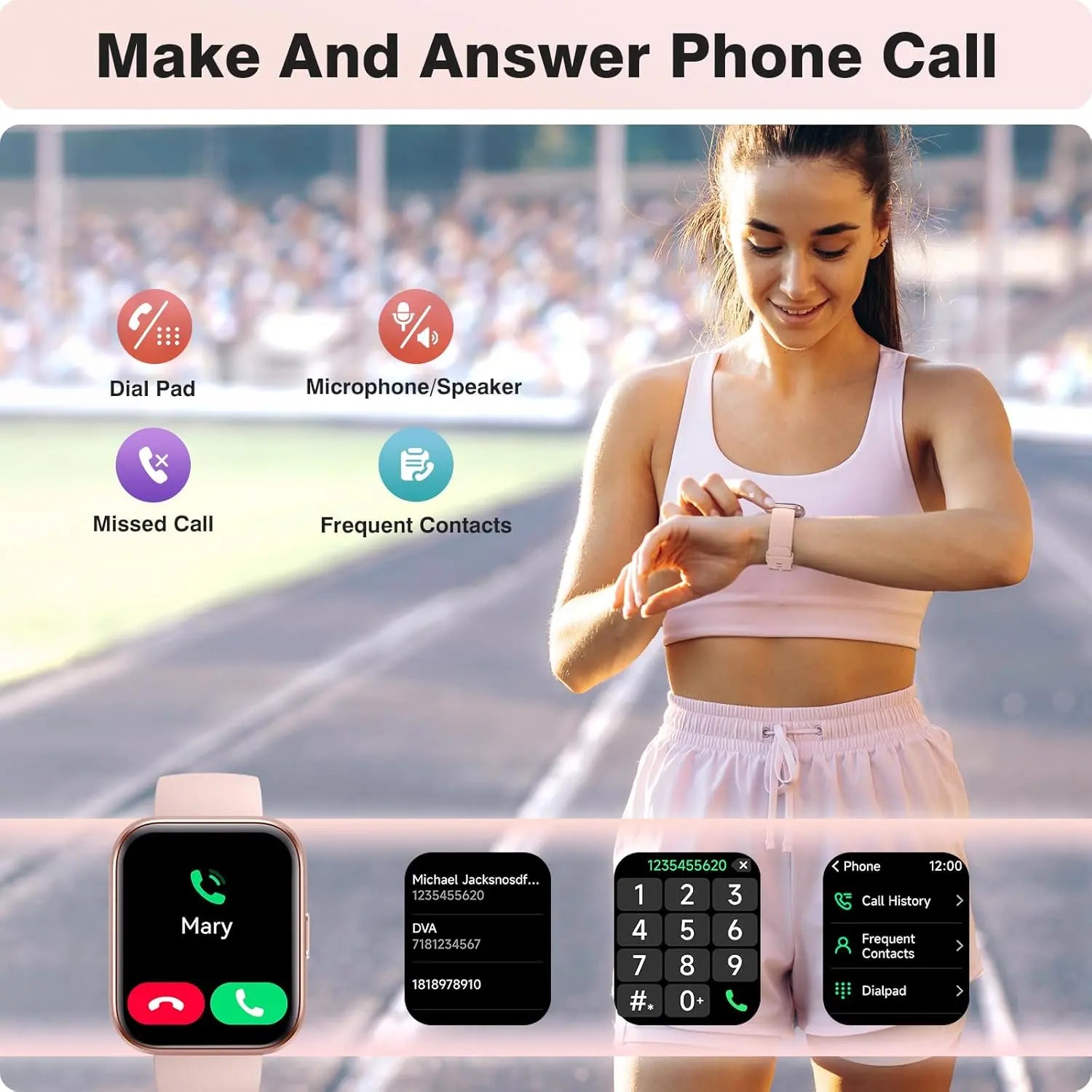 Smart Watch for Women(Answer/Make Call), Alexa Built-in 1.8" Touch Screen Fitness Watch with SpO2 Heart Rate Sleep Monitor, 100+ Sports IP68 Waterproof Step Counter Ladies Smartwatch for iOS Android