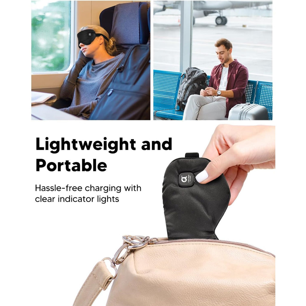 arboleaf Heated Eye Mask for Dry Eyes, Cordless Rechargeable Warm Eye Compress, Temperature Control, Light Blocking, Washable Cover & Travel, 1000mAh Rechargeable Battery