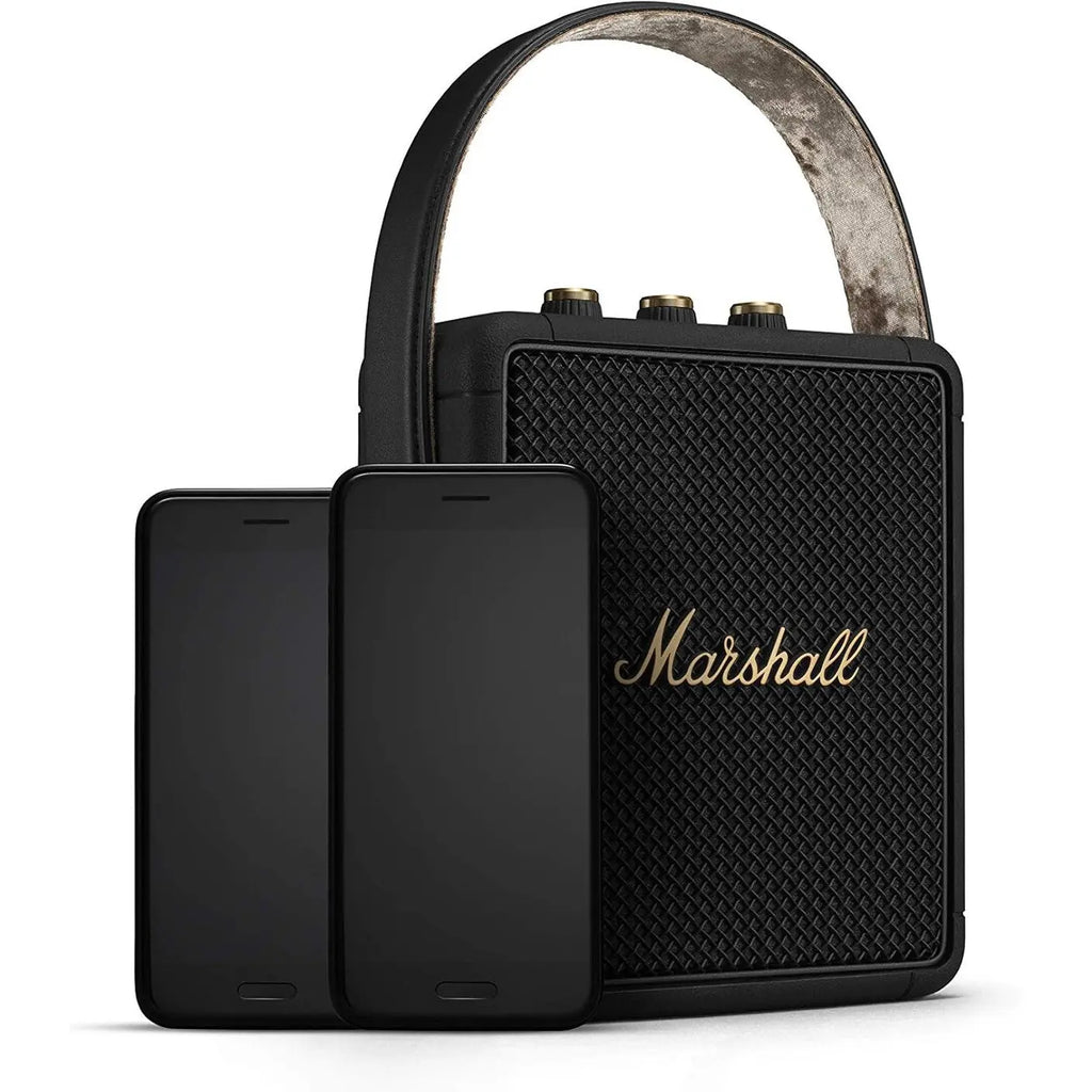 Marshall STOCKWELL II Portable Bluetooth Speaker with 20+ Hours of Playtime — Black & Brass (2 Year Warranty)