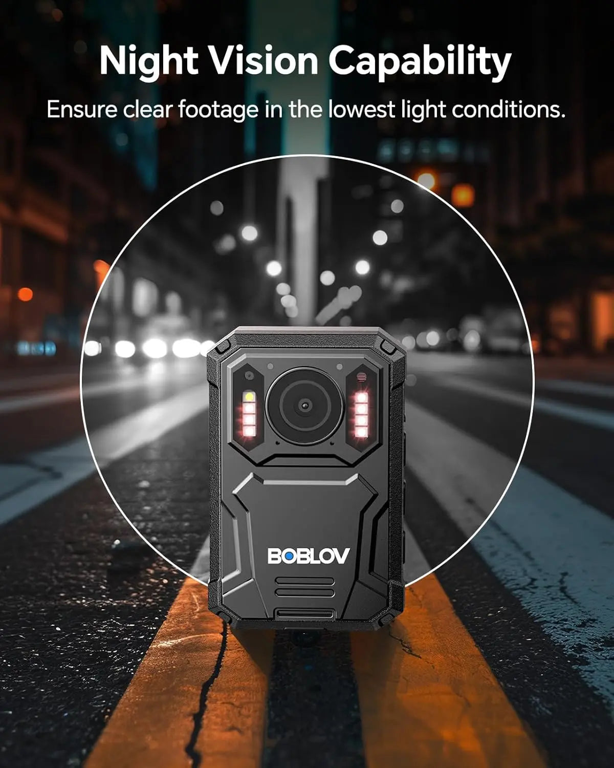 BOBLOV KJ23Pro 2K Body Camera, 128GB Body Worn Camera with Night Vision, 4000mAh Battery for 15 Hours Continuous Recording, with Car Suction for Dashcams, Law Enforcement, Security, Outdoor Work