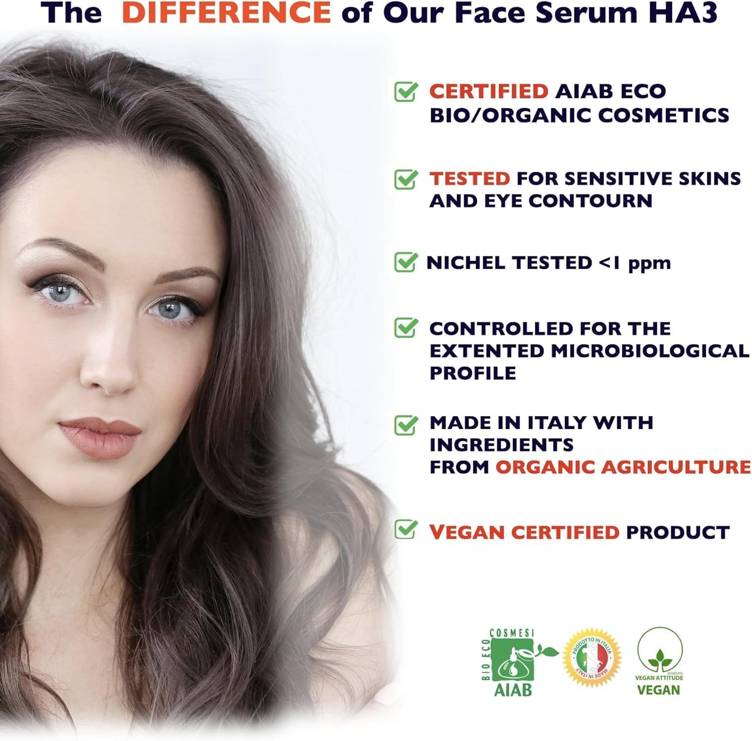 2.11 oz. Organic Hyaluronic Acid Serum for Face + Niacinamide, B5 & Vitamin C. Vegan Skin Care Anti-Aging Moisturizer Face Serum for Hydrating, Brightening, Plump & Smooth All Skin Types