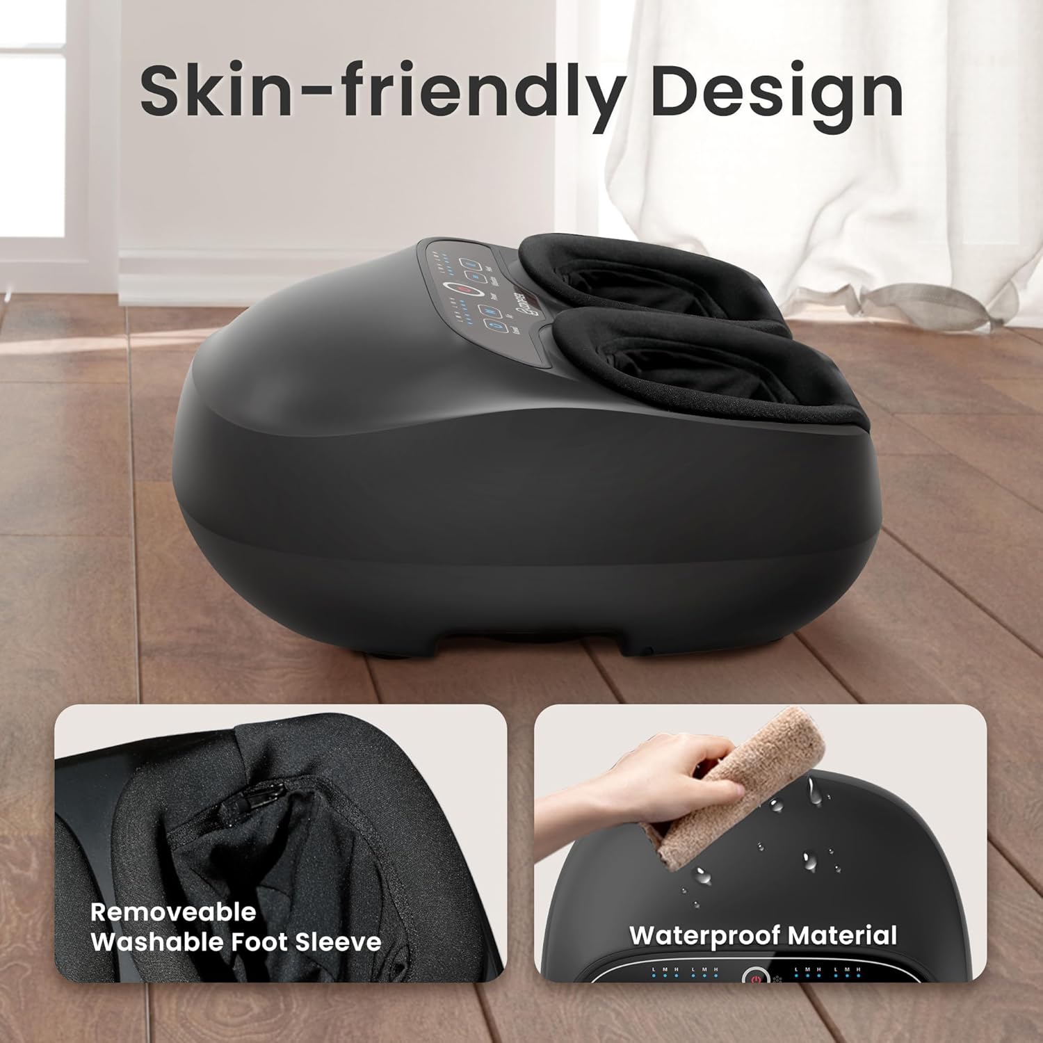 COMFIER Foot Massager with Deep Kneadinng for Pain,Shiatsu Foot Massager with Heat for Plantar Fasciitis,Remote Control,Customizable Settings, Pause Function,Electric Massage Machine Gifts