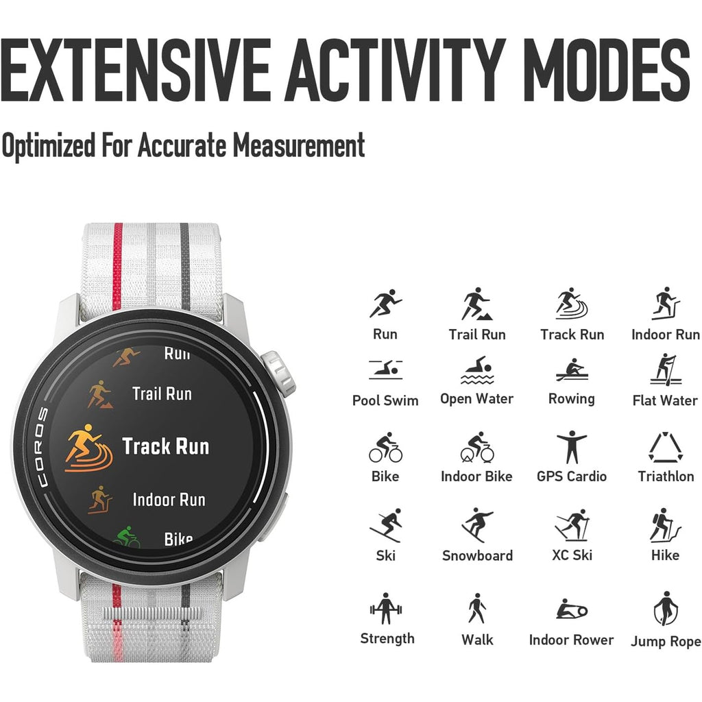 COROS PACE 3 GPS Sport Watch, Lightweight Running Watch, 17-Day Battery Life, Accurate GPS, Heart Rate Monitor, Navigation, Sleep Tracking, Training Plan, Run, Bike, and Ski (White Silicone)