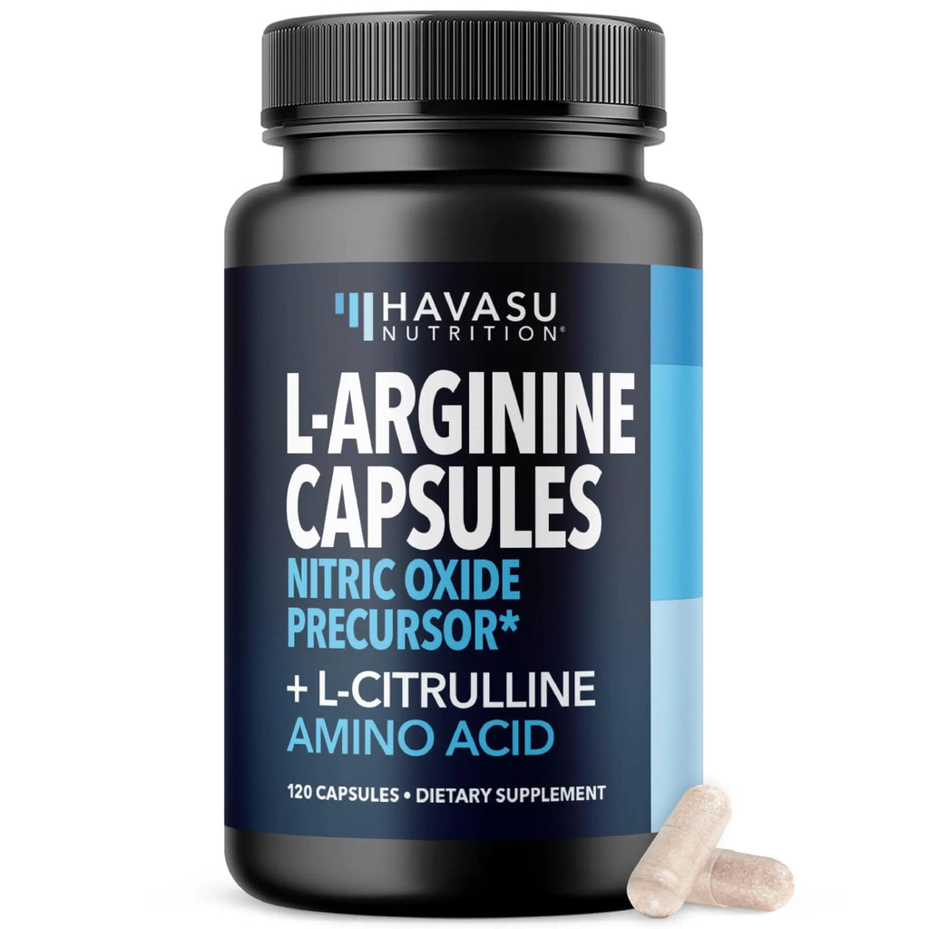 L-Arginine Capsules with L-Citrulline - Nitric Oxide Supplement - L Arginine and L Citrulline Blend - 60 Count - Vegan, Non-GMO Capsules for Performance, Endurance and Muscle Support - 1 Month Supply