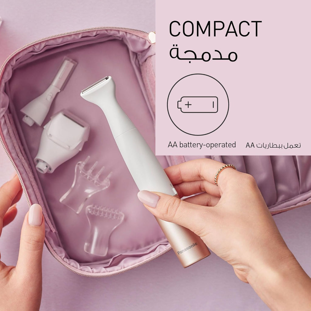 Panasonic 5-in-1 Full waterproof Women Multi-grooming Kit with dedicated trimmer for body and its own bikini trimmer and shaver for gentle full body grooming - ES-WM31-P262