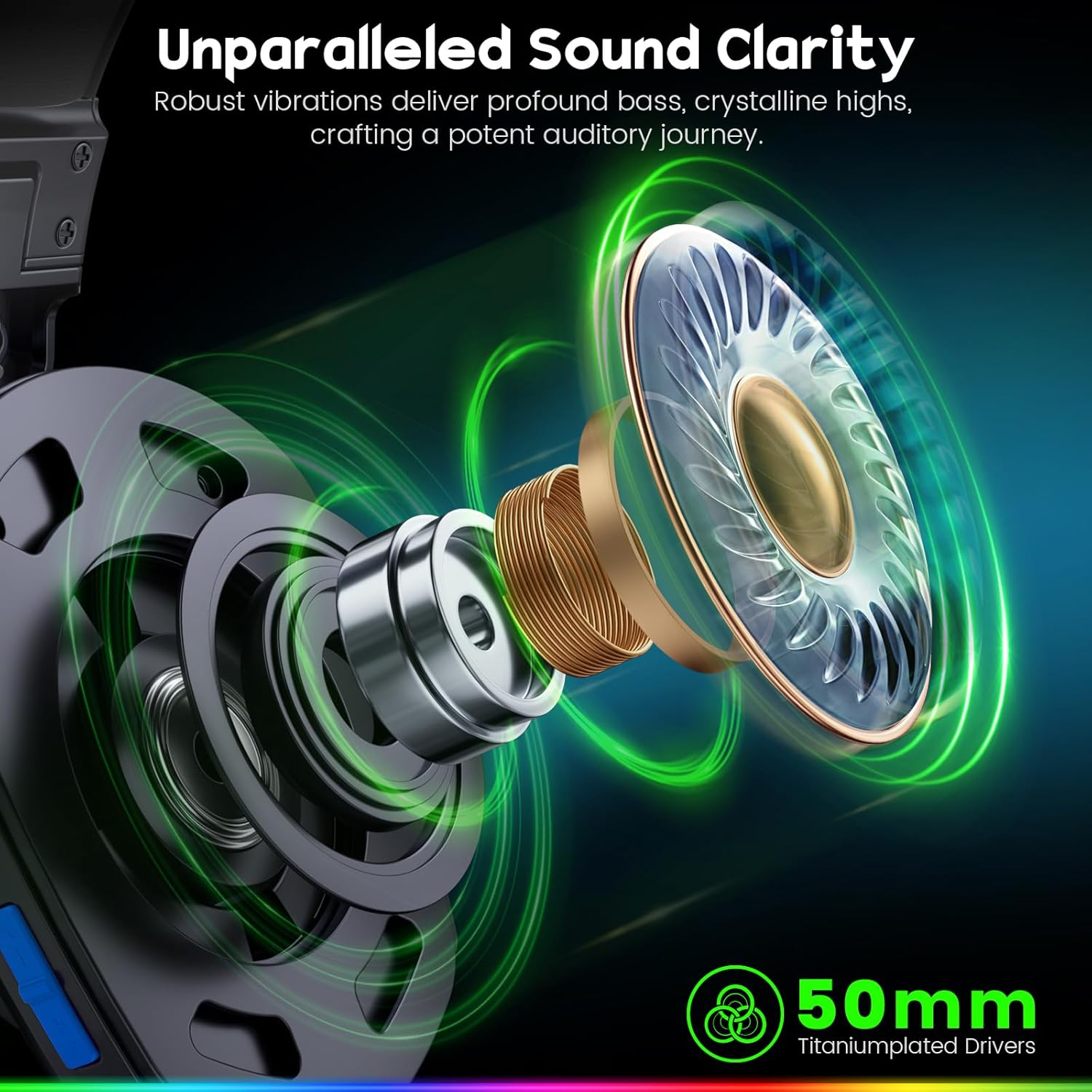 WESEARY WG1 Wireless Gaming Headphones, 2.4G Wireless Gaming Headset for PS5, PS4, PC, Switch, Stereo Sound Headphones with Microphone, PS5 Headset with RGB Light, Duration 50Hr+