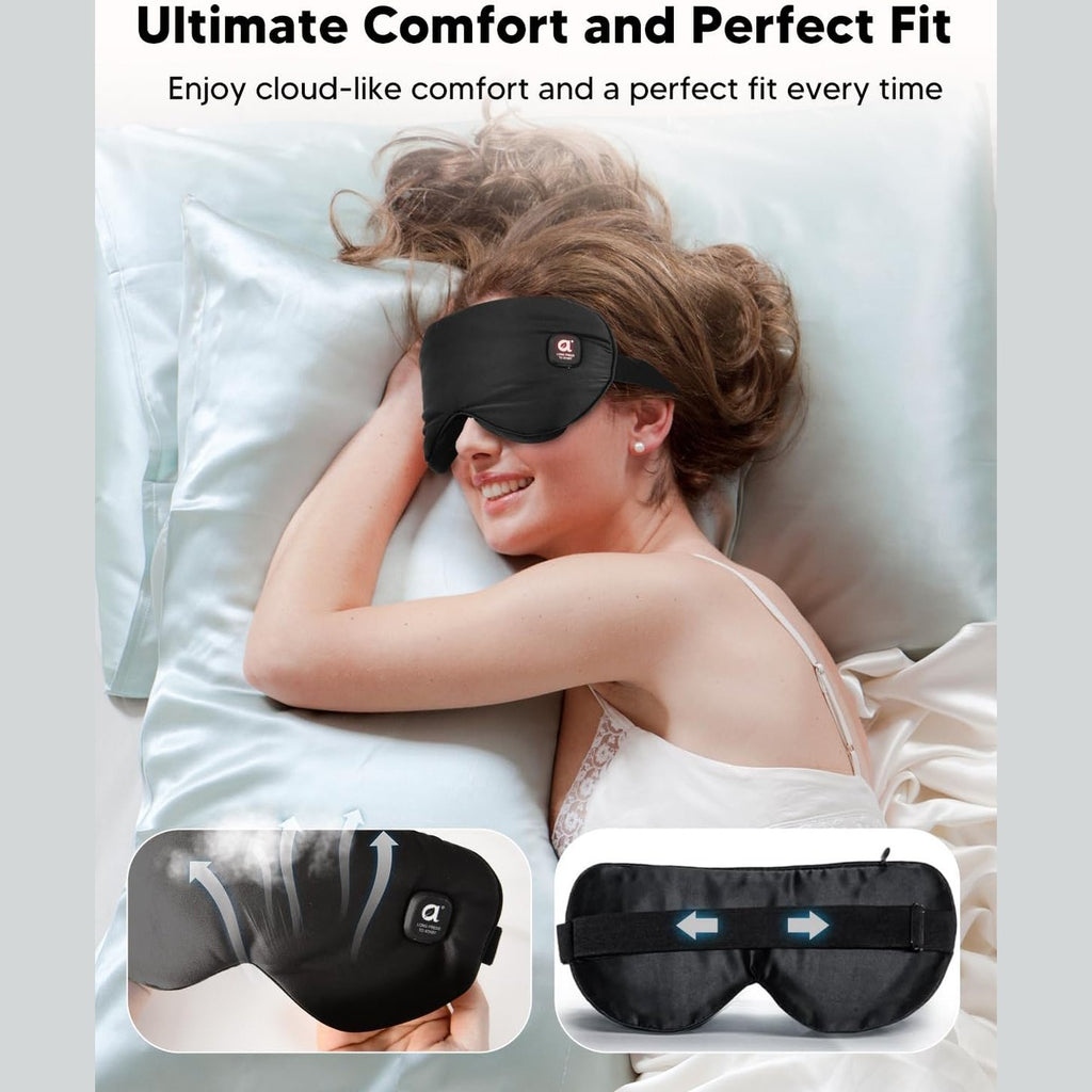 arboleaf Heated Eye Mask for Dry Eyes, Cordless Rechargeable Warm Eye Compress, Temperature Control, Light Blocking, Washable Cover & Travel, 1000mAh Rechargeable Battery