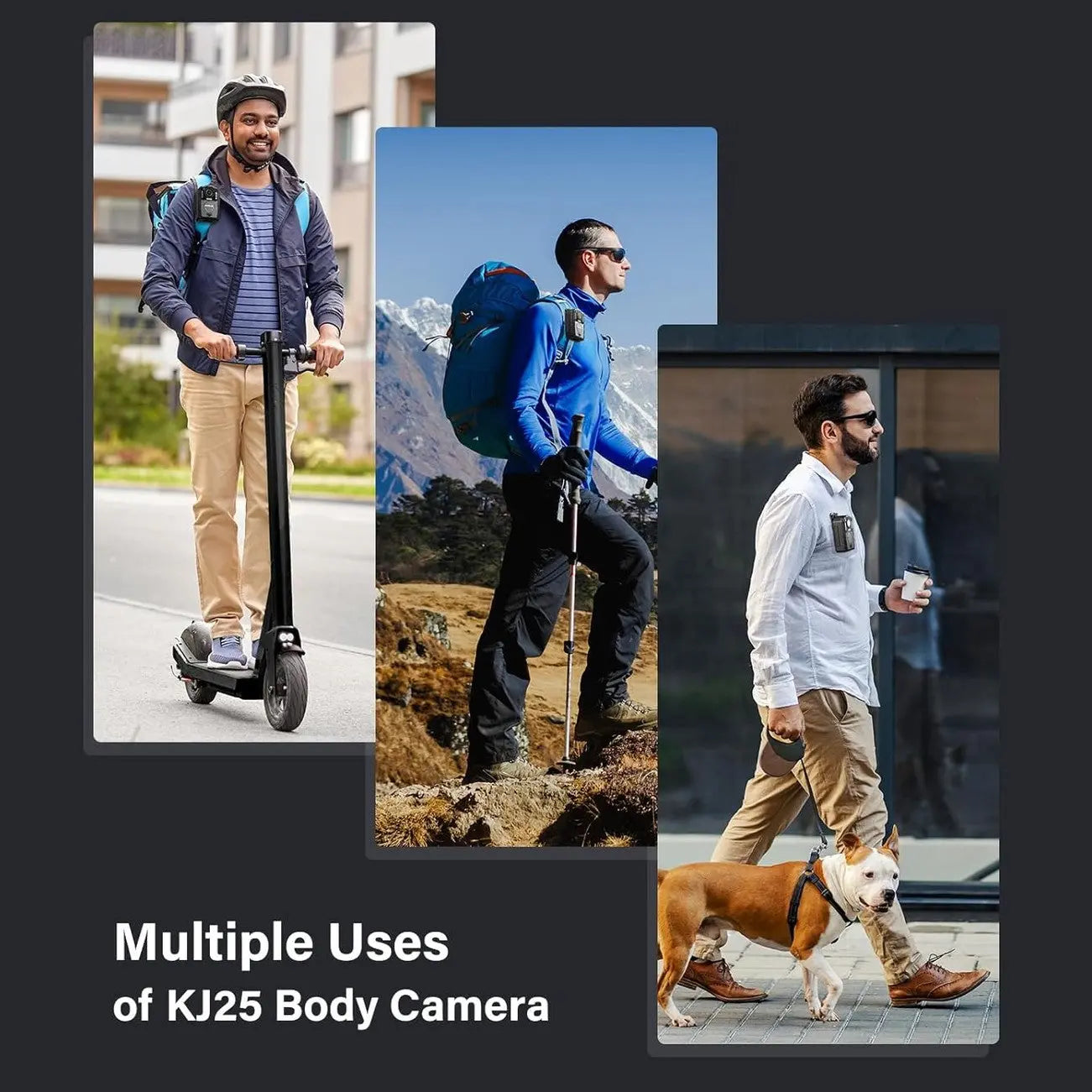 BOBLOV KJ25 1080P 128GB Body Camera, Built-in 3000mAh Large Battery for 13 Hours Video Shooting with Audio, Night Vision Body Worn Camera with Pre/Post-Recording, for Law Enforcement