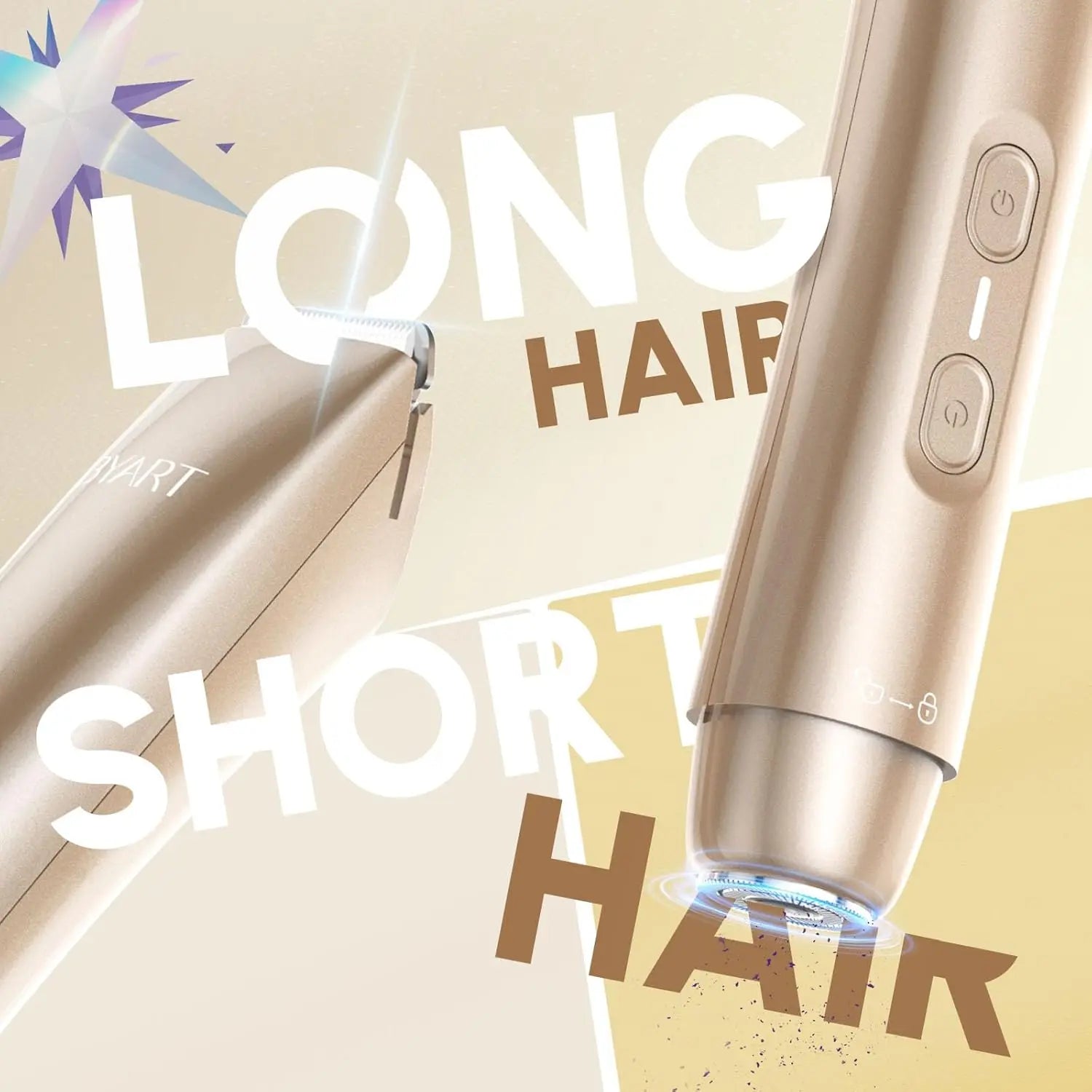 Pubic Hair Trimmer for Women – Electric Razor for Private Area & Sensitive Skin, Cordless Rechargeable Lady Shaver for Intimate Grooming – Smooth, No-Irritation, Rechargeable, IPX7 Waterproof (Gold)