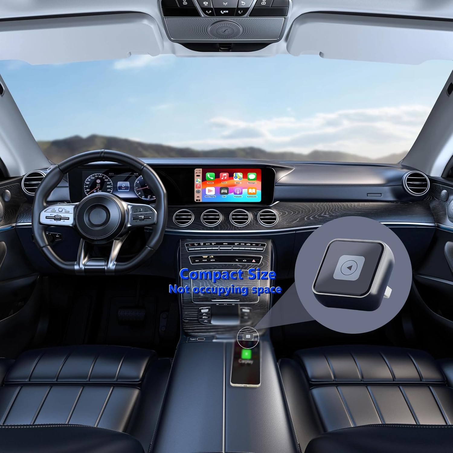 Aieloar Wireless CarPlay Adapter UK for iPhone, Wireless Carplay Dongle adaptor with Fast Connection-90 Degrees