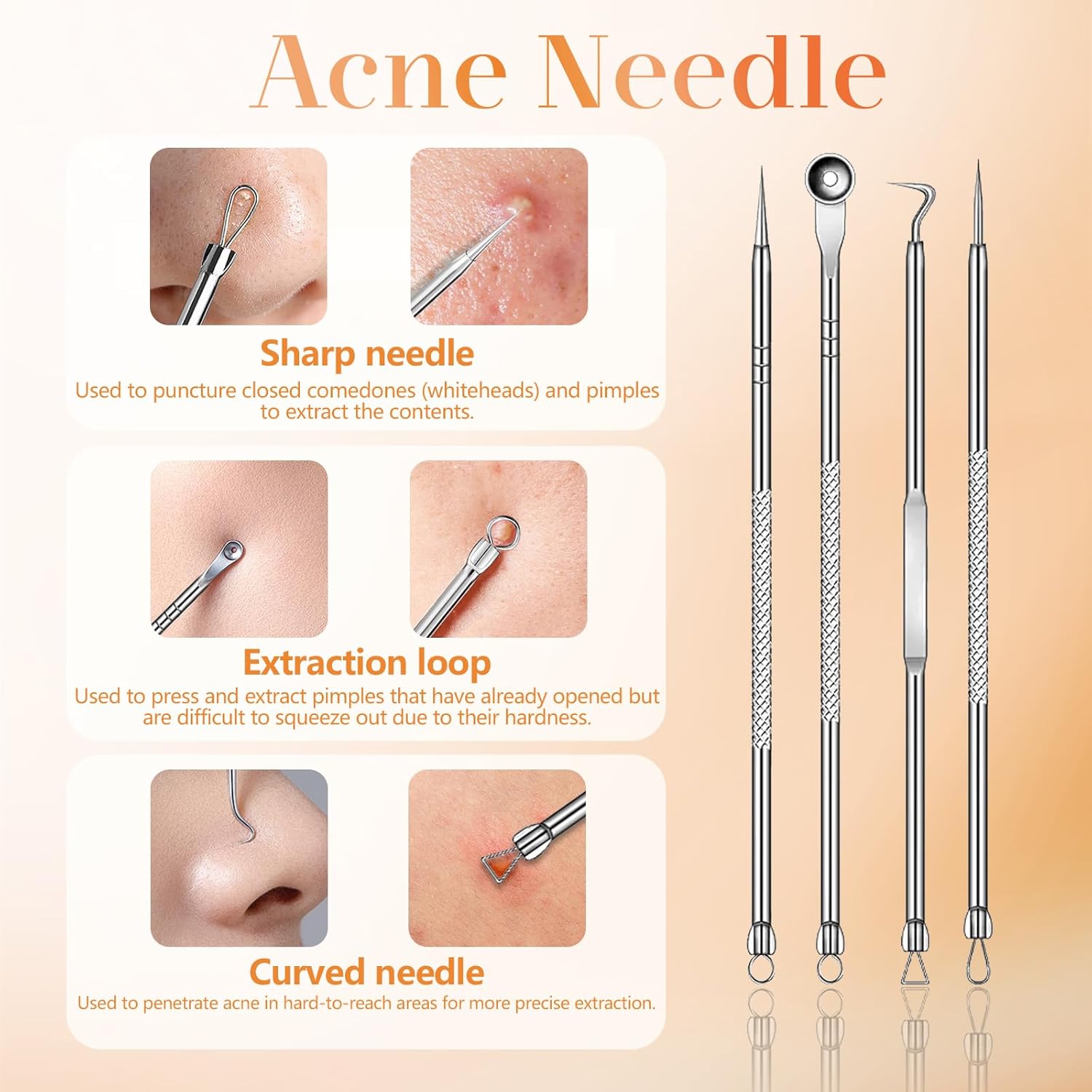 Yccu Professional Blackhead Aspirator, Electric Blackhead for Facial Cleansing and Pore Removal, Pimples and Impurities Suction with 4 Heads and 4 Suction Modes, Blackhead Remover Vacuum