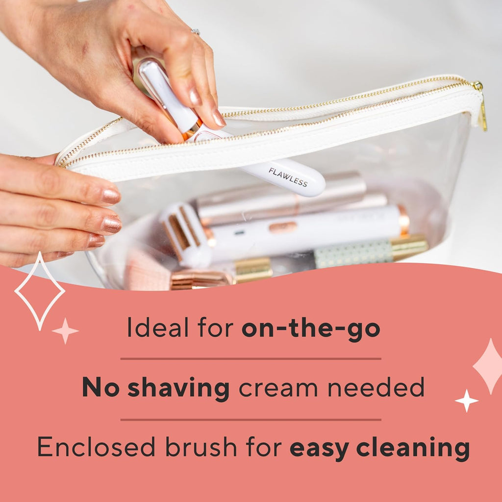 Finishing Touch Flawless Bikini Shaver and Trimmer Hair Remover for Women, Dry Use Electric Razor, Personal Groomer for Intimate Ladies Shaving, No Bump, Smooth Shave