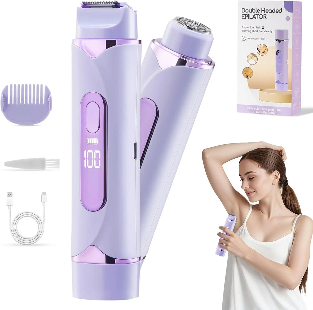 Bikini Trimmer 2025 Latest Model 2-in-1 Bikini Trimmer Women's Intimate Area, Rechargeable Portable Waterproof Pain Free Razor, Bikini Skin Trimmer, For the Whole Body