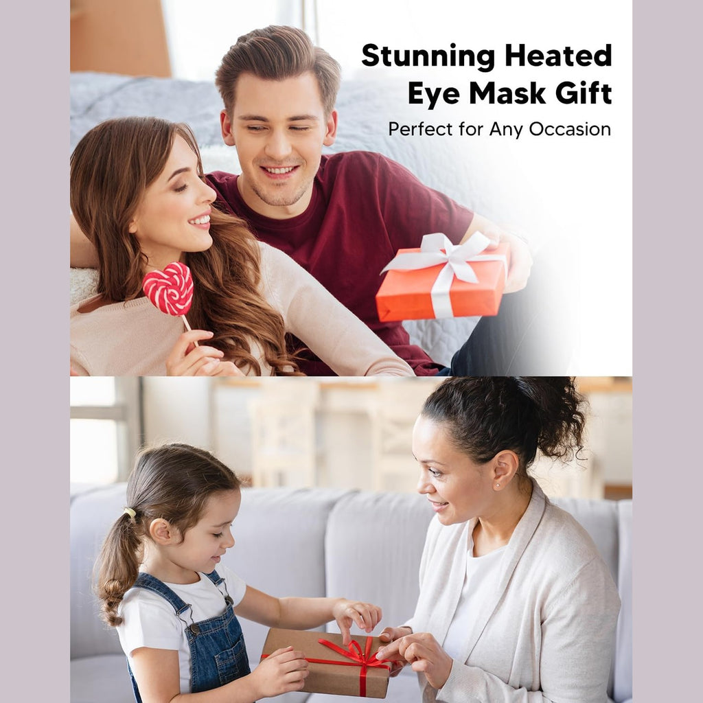 arboleaf Heated Eye Mask for Dry Eyes, Cordless Rechargeable Warm Eye Compress, Temperature Control, Light Blocking, Washable Cover & Travel, 1000mAh Rechargeable Battery