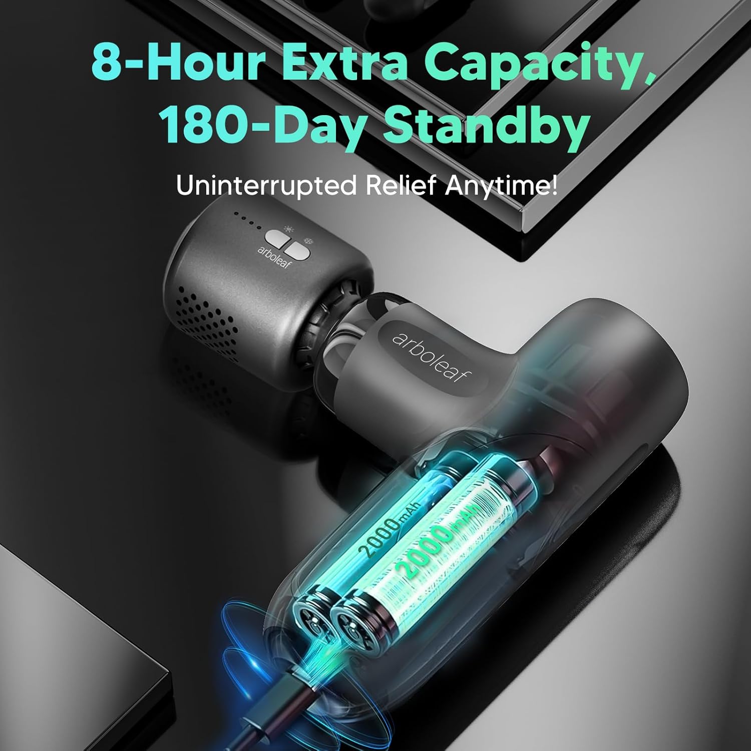 Mini Massage Gun Heat and Cold, arboleaf Portable Massage Gun Deep Tissue with Case, 3200rpm Powerful Muscle Massager Gun for Back and Neck Pain Relief, Super Quiet, Type-C Charging