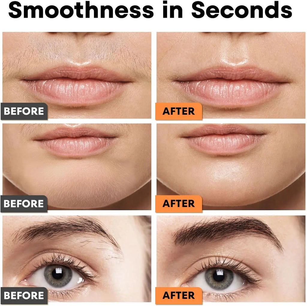 VG VOGCREST Facial Hair Removal: 2-in-1 Electric Eyebrow Trimmer for Women - Rechargeable USB-C Portable Painless Shaver Hair Remover for Home Travel