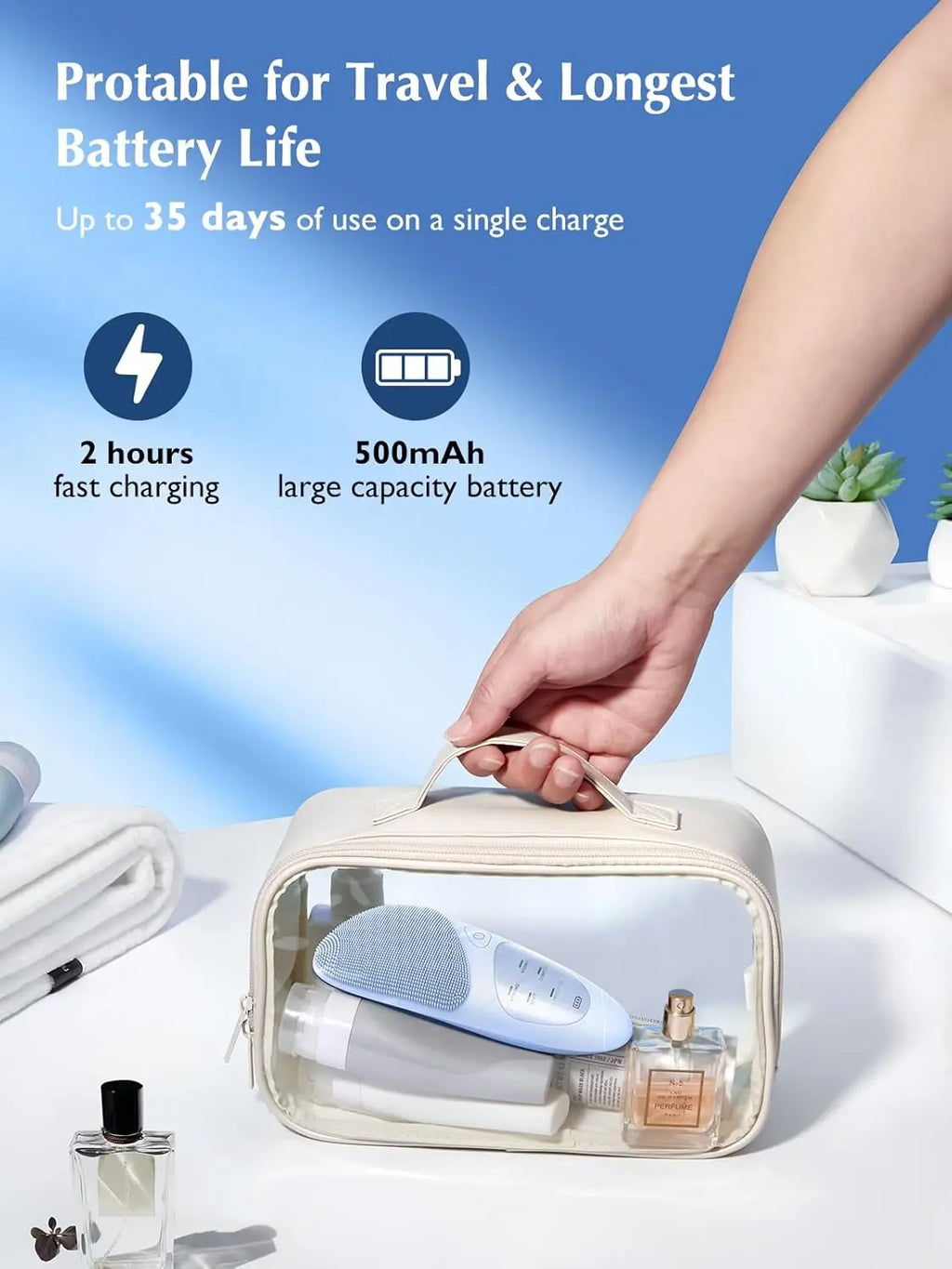 COSLUS Facial Cleansing Brush Silicone Face Scrubber: IPX7 Waterproof Rechargeable Face Wash Brush, 4 Cleansing Modes with Eye Protection, Electric Sonic Cleanser for Cleaning, Exfoliating, Massaging