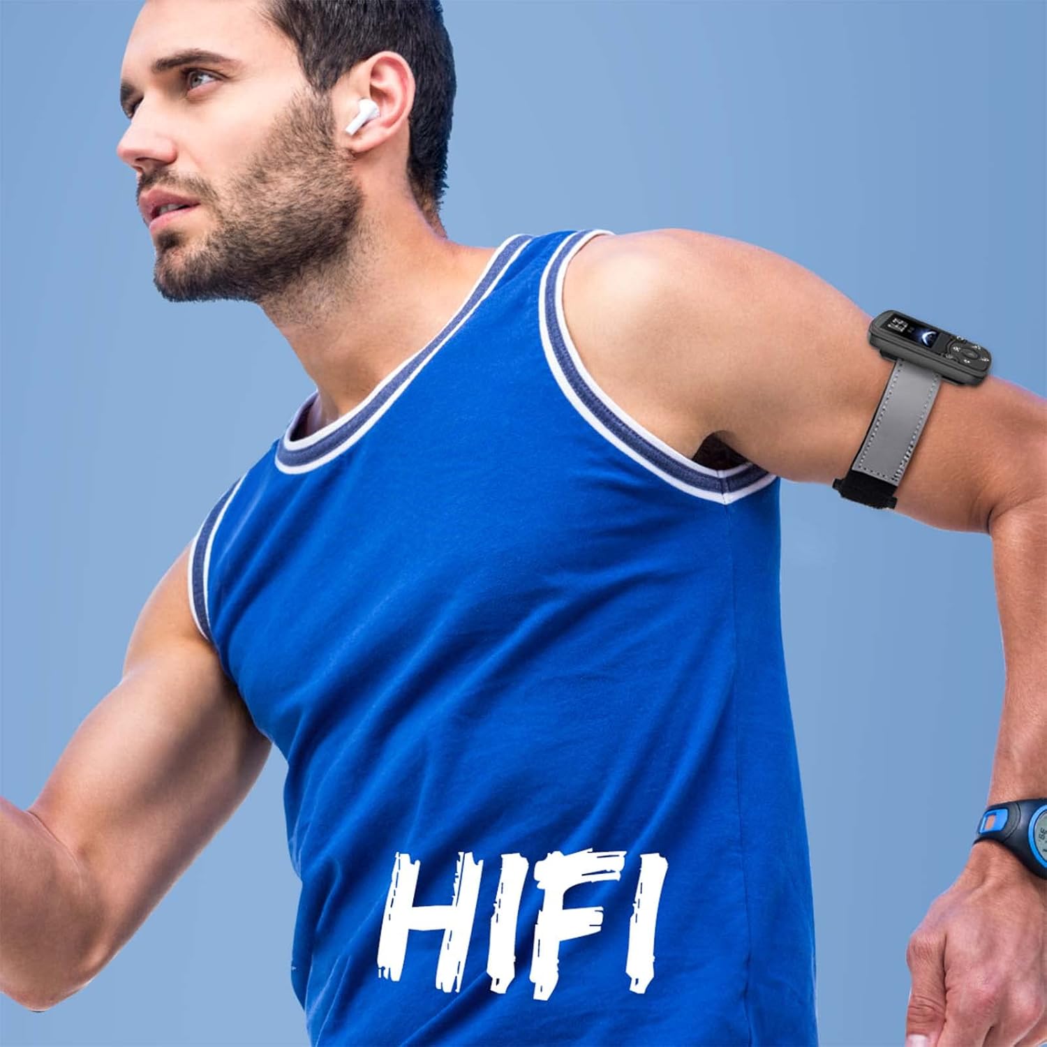 AGPTEK MP3 Player Bluetooth 5.3 Sport 64 GB with 1.5 Inch TFT Colour Screen, Mini Music Player with Clip, Supports up to 128 GB SD Card, Black