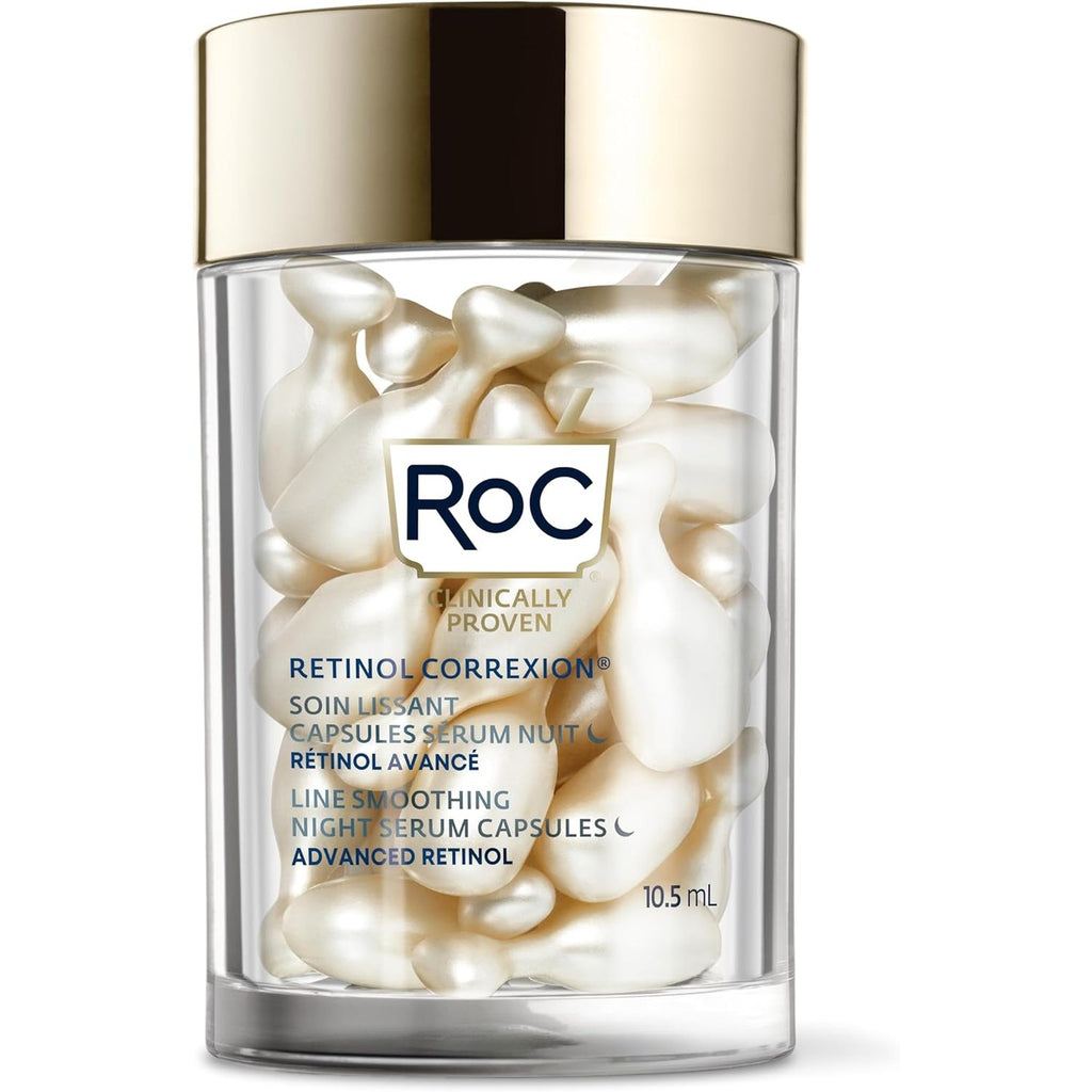 RoC - Retinol Correxion Line Smoothing Night Serum Capsules - Daily Anti-Aging Skin Care Treatment - Firming Moisturiser - 30-Piece