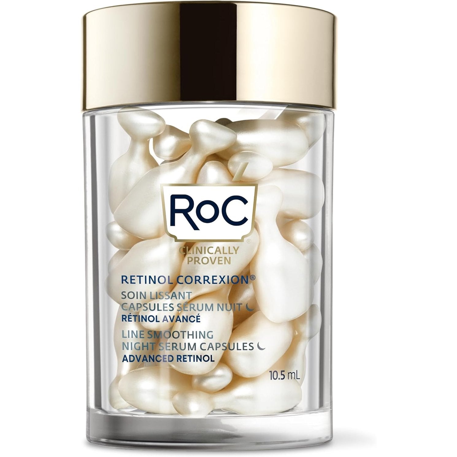 RoC - Retinol Correxion Line Smoothing Night Serum Capsules - Daily Anti-Aging Skin Care Treatment - Firming Moisturiser - 30-Piece