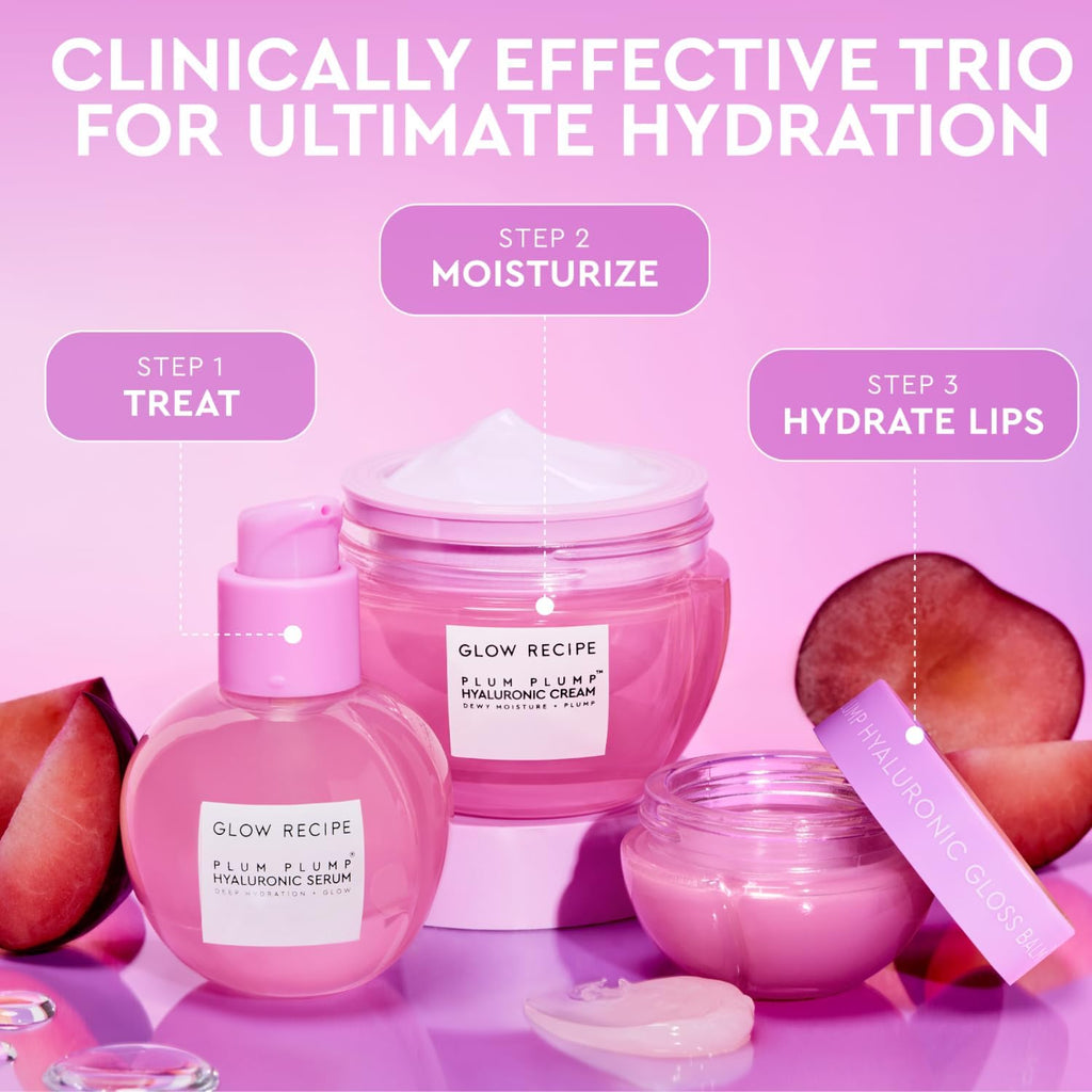 Glow Recipe Plum Plump Hyaluronic Acid Skin Care Serum - Hydrating Skincare + Face Serum for Women & Men with Antioxidant Plum + Vitamin B5 to Repair Skin Barrier & Lock-In Facial Hydration (30ml)